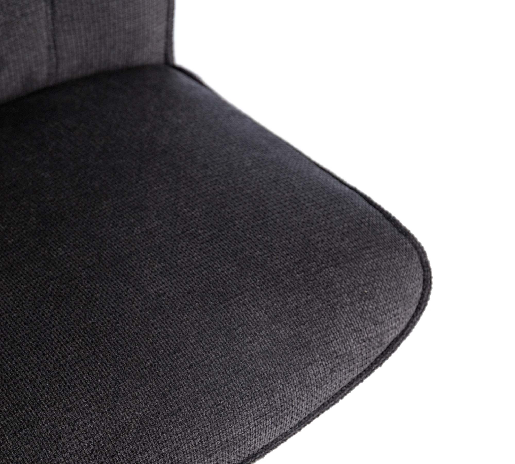 2x Dining chair iron fabric dark grey