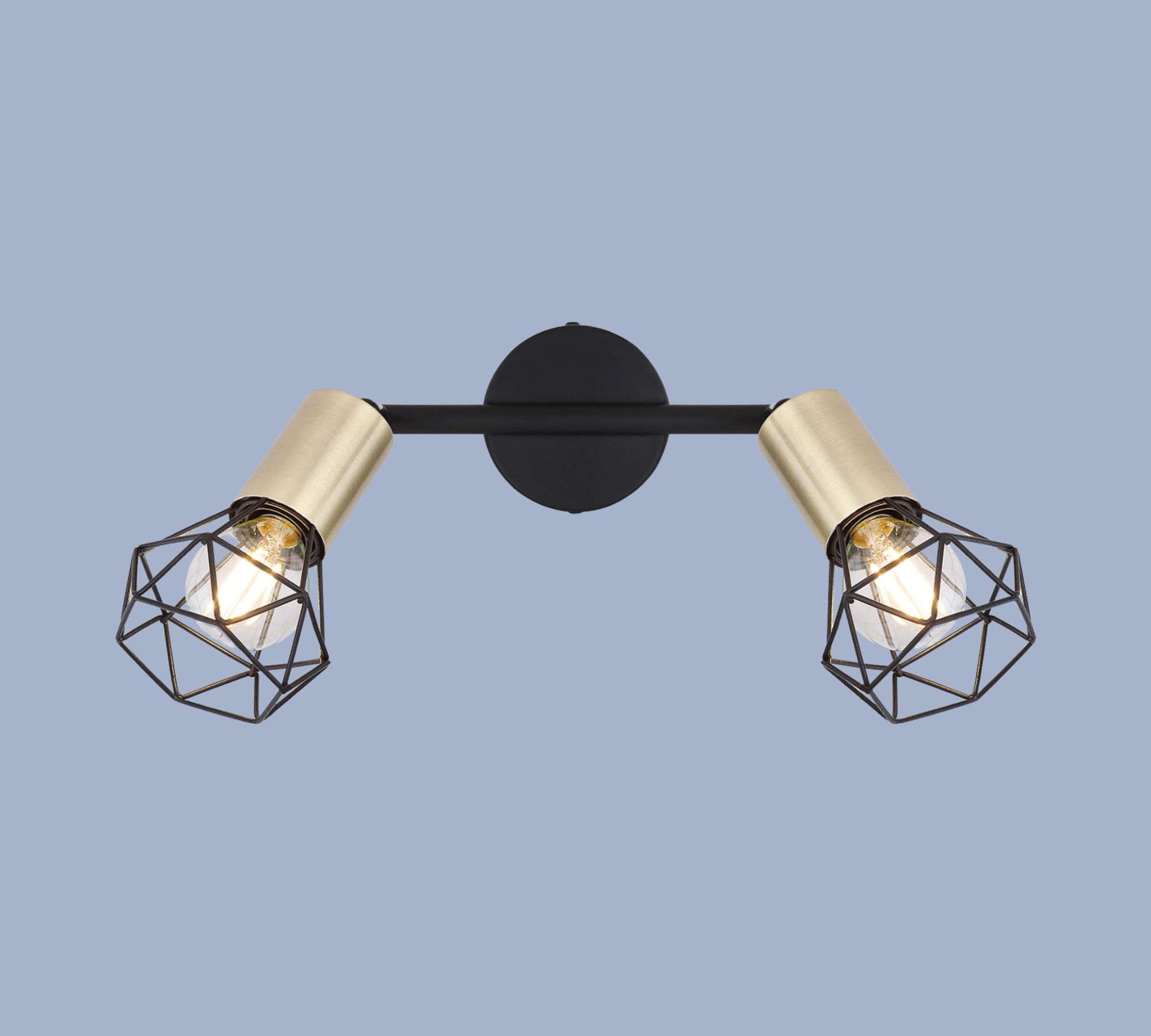 2-flame ceiling light metal black