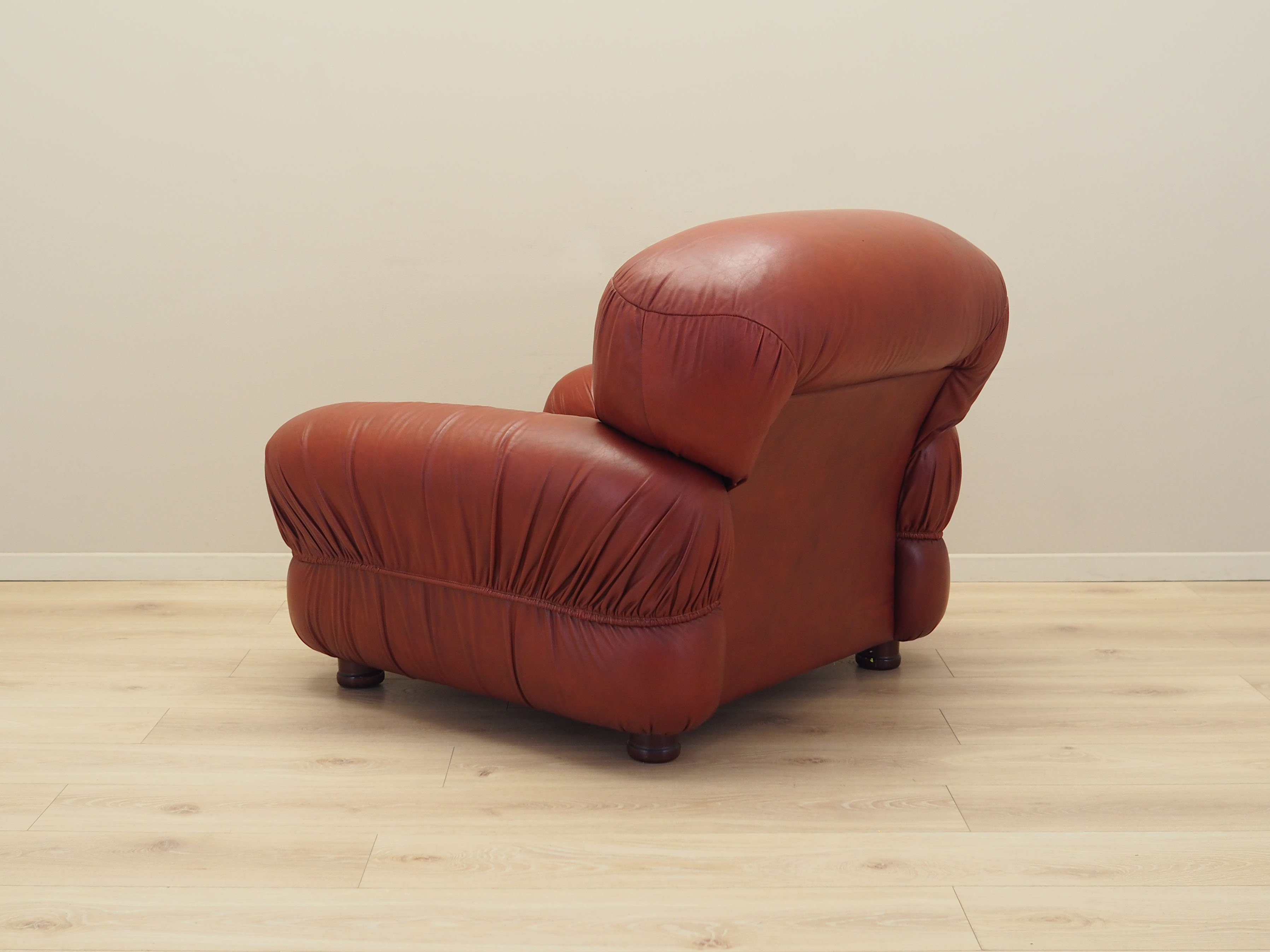 Sessel Leder Weinrot 1970er Jahre
