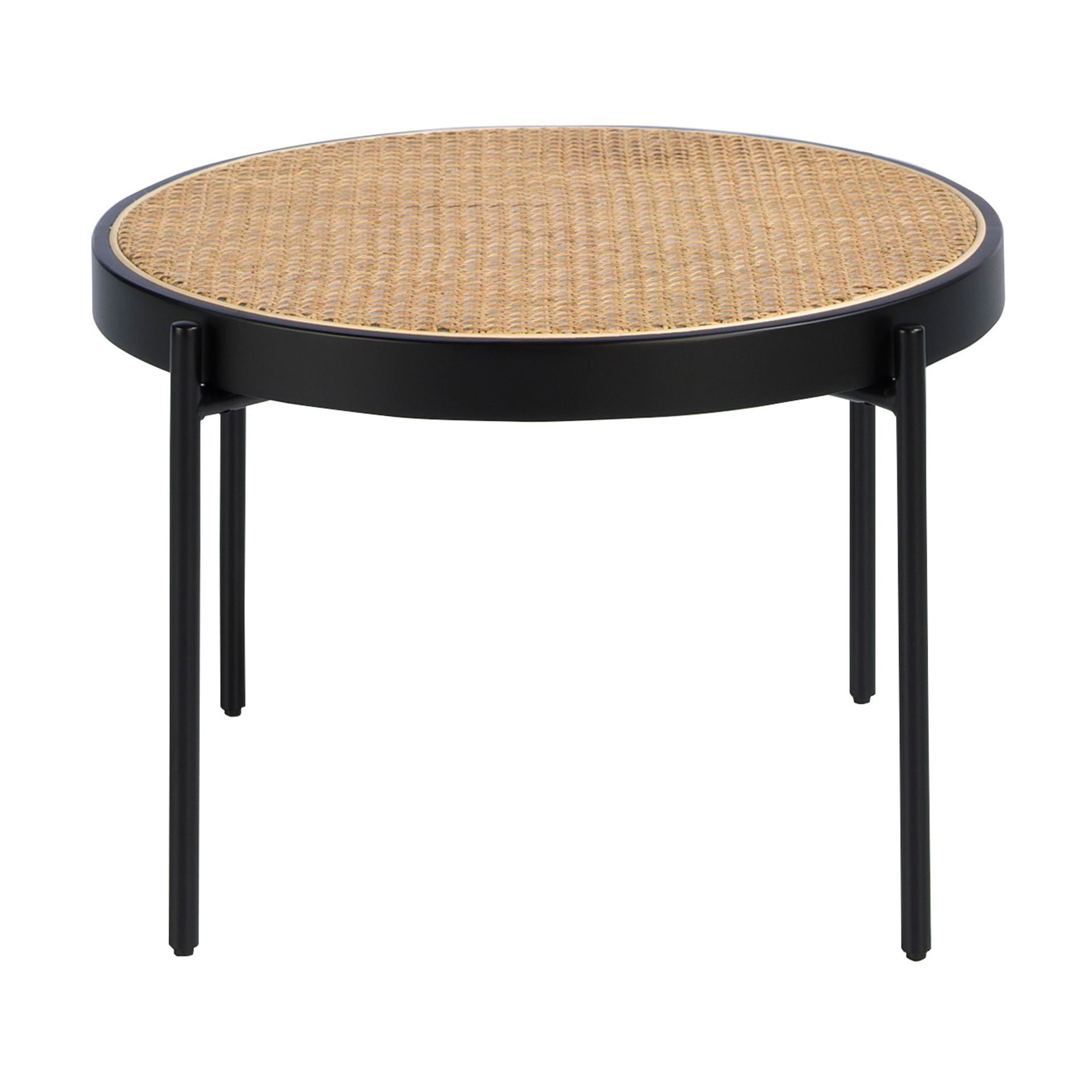 2111 Couchtisch Rattan Edelstahl Braun
