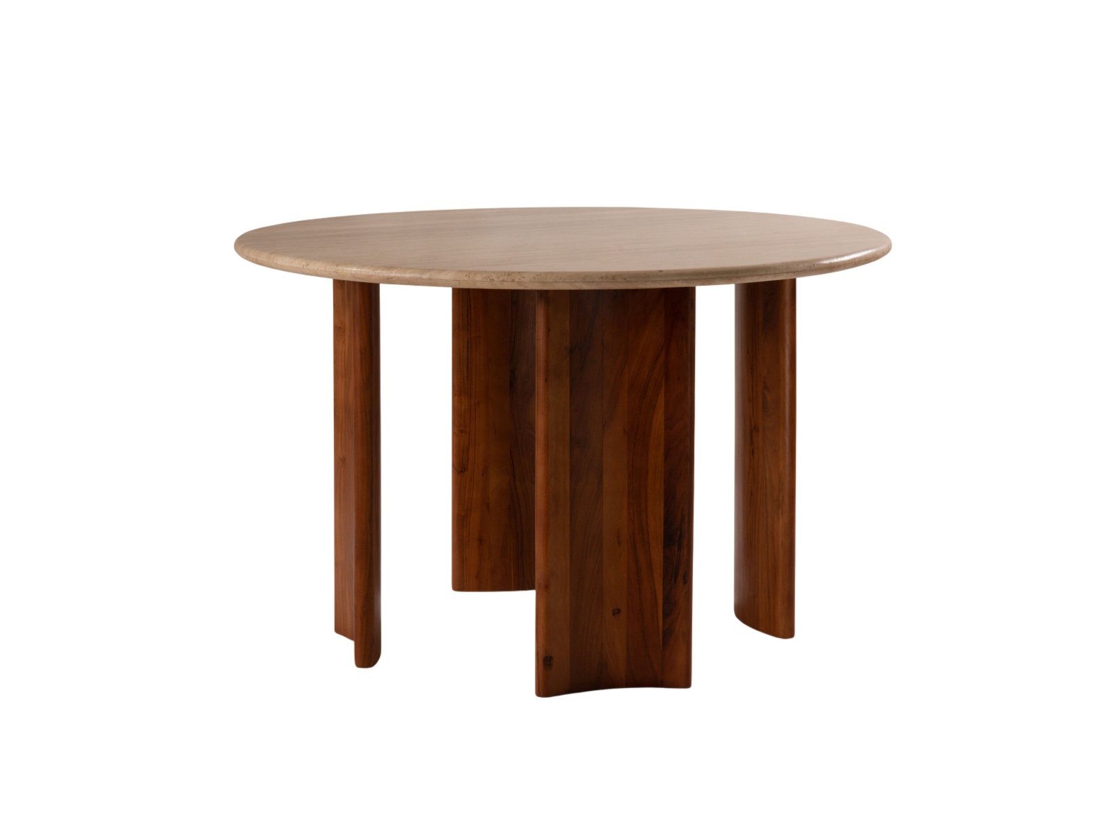 Cleo Dining Table Acacia Wood Travertine 120x120 cm