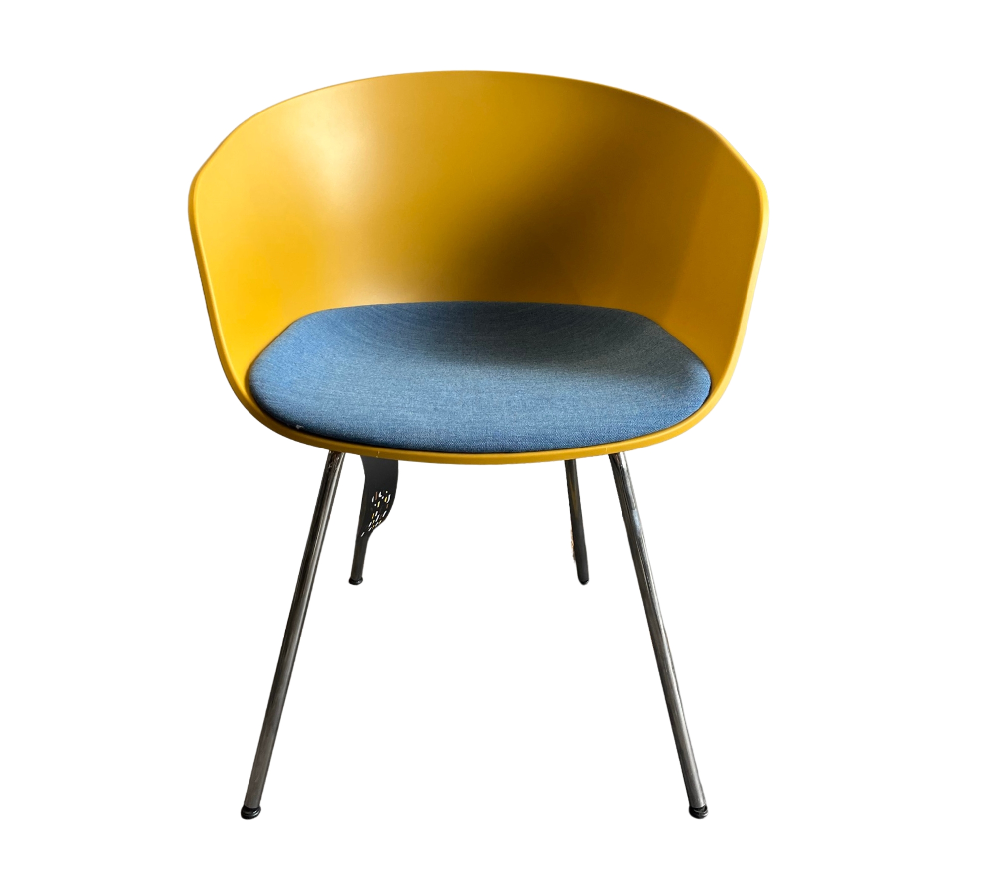 AAC26 Armchair Chrome Mustard Yellow