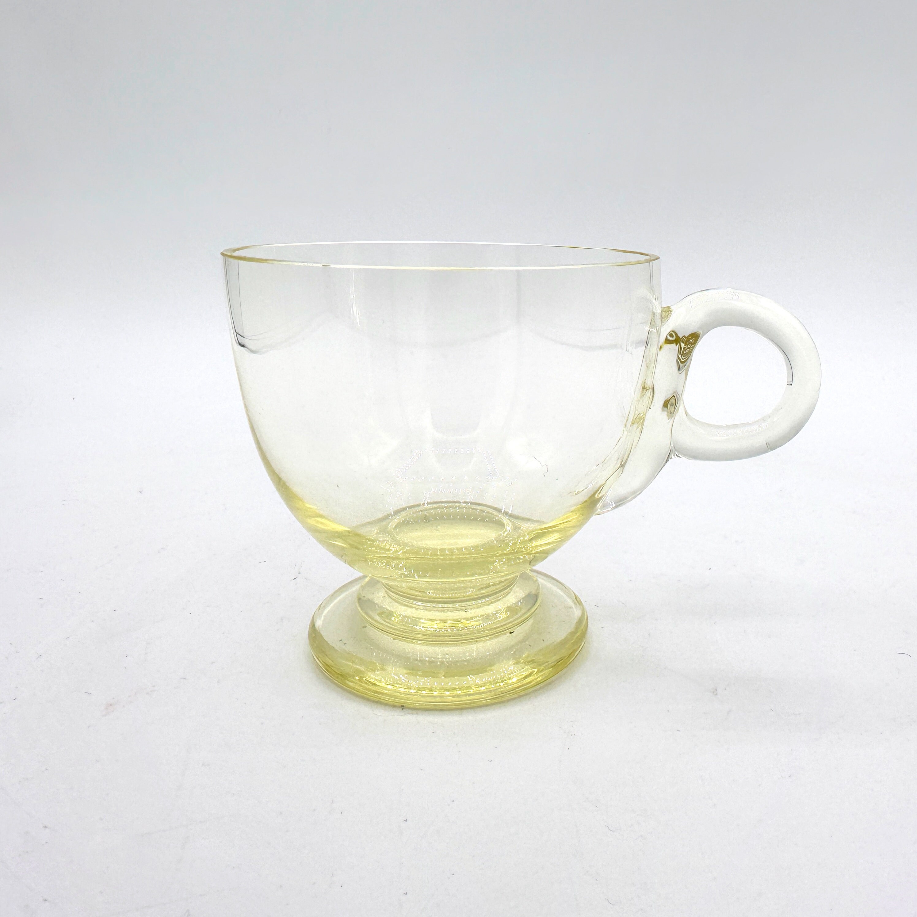 Vintage Art Deco Bowle Set Glas Gelb 1930er Jahre