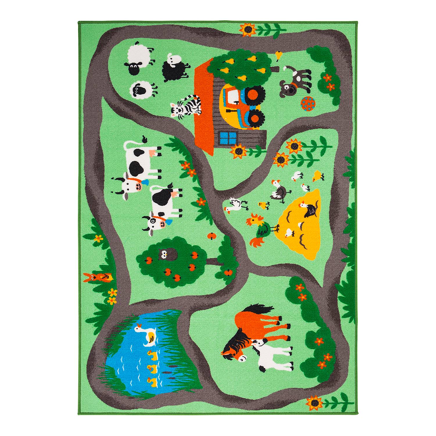 Kinderteppich Bauernhof Mehrfarbig