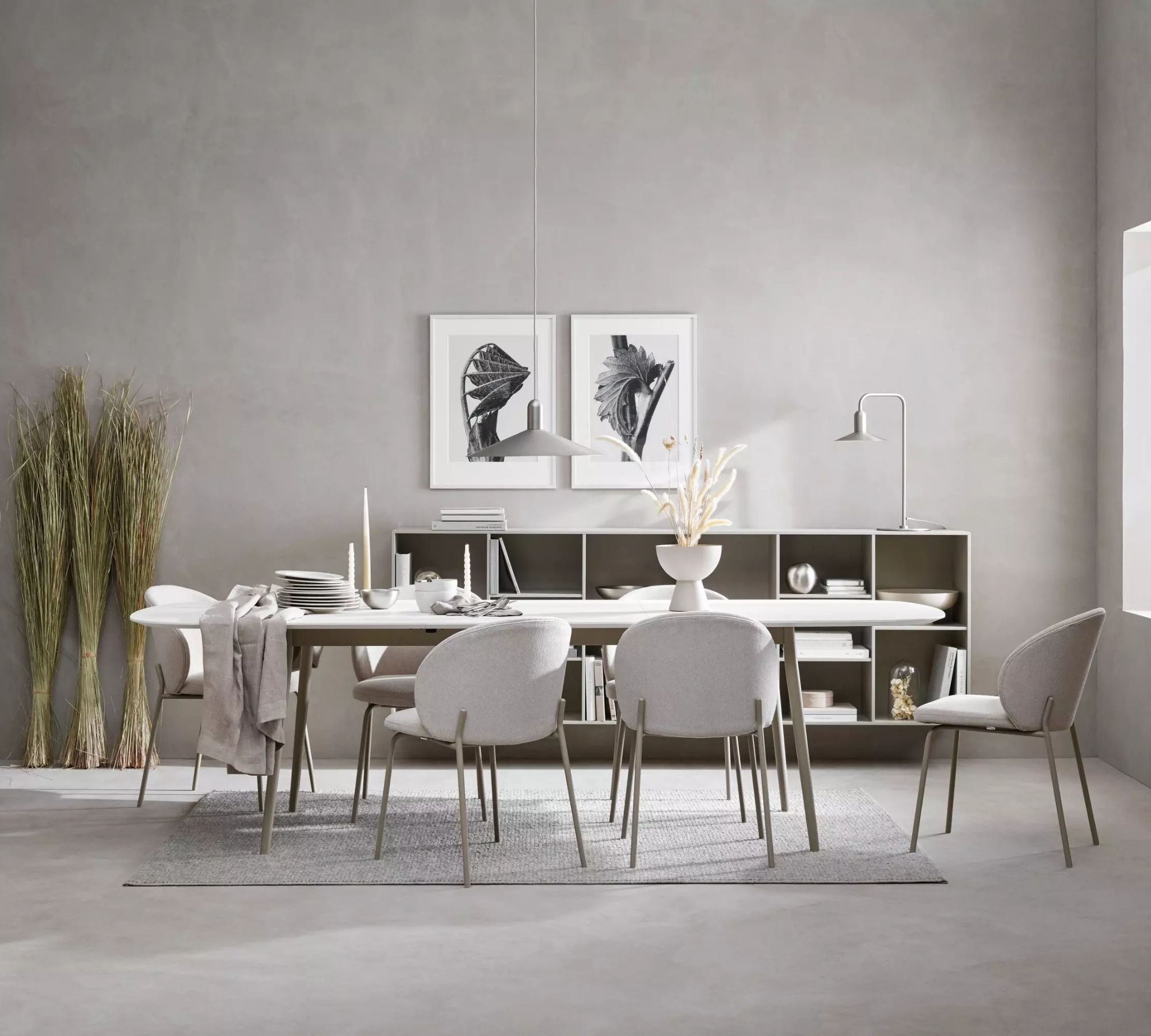 Kingston Esstisch mit Zusatztischplatte Mattweiß