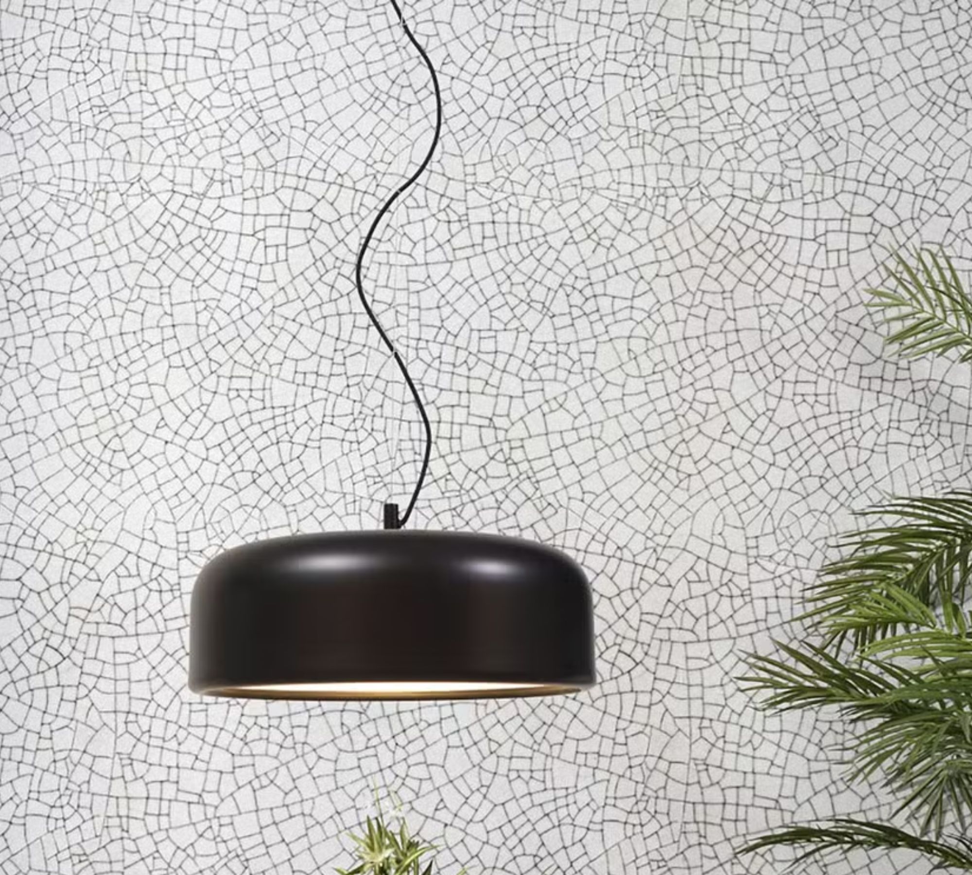 Pendant lamp 1-bulb iron black