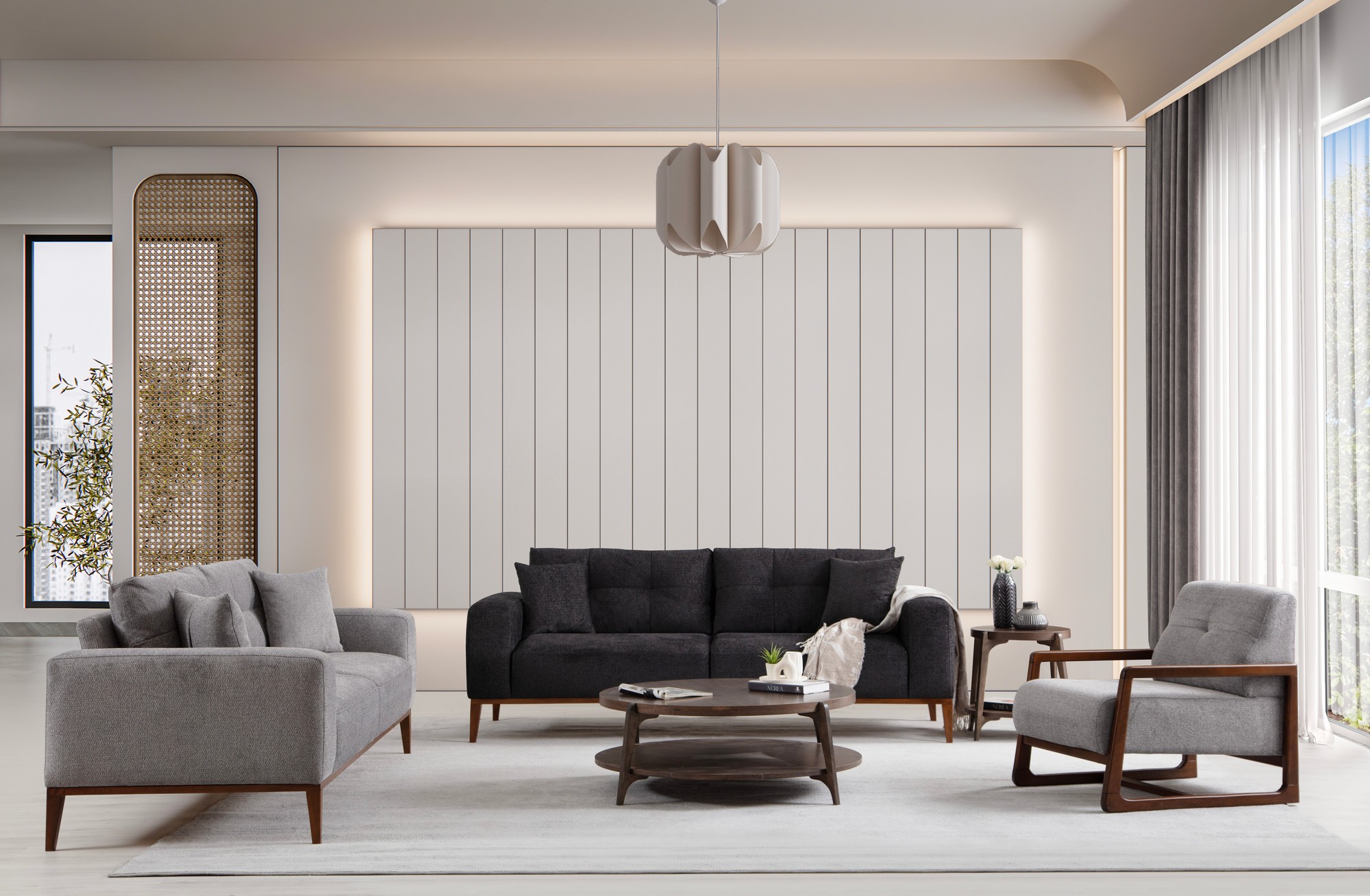 Sinor divano letto 3 posti grigio scuro