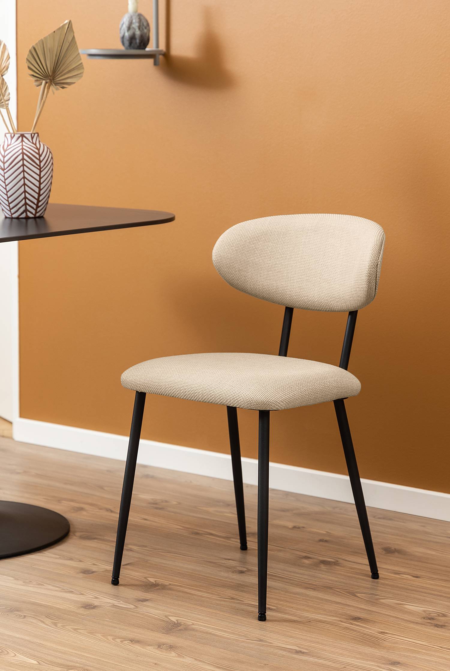 2x Esszimmerstuhl Almsted Strukturstoff Badia: Beige