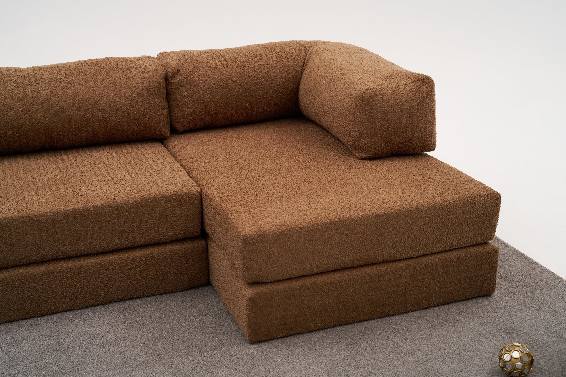 Comfort Schlafsofa Récamiere Rechts Braun