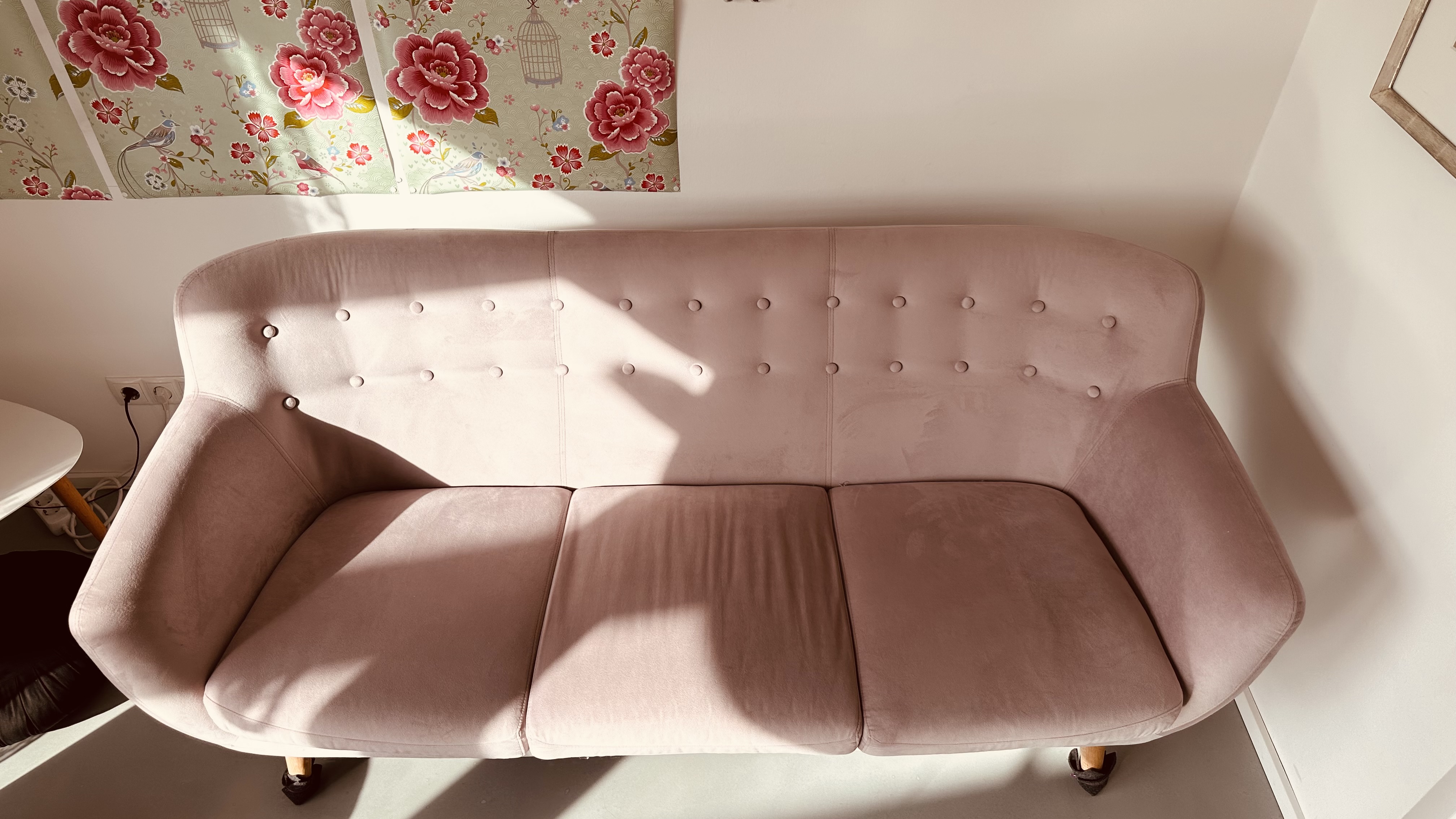 Anne Sofa 3-Sitzer Velour Lux Vintage Rosa