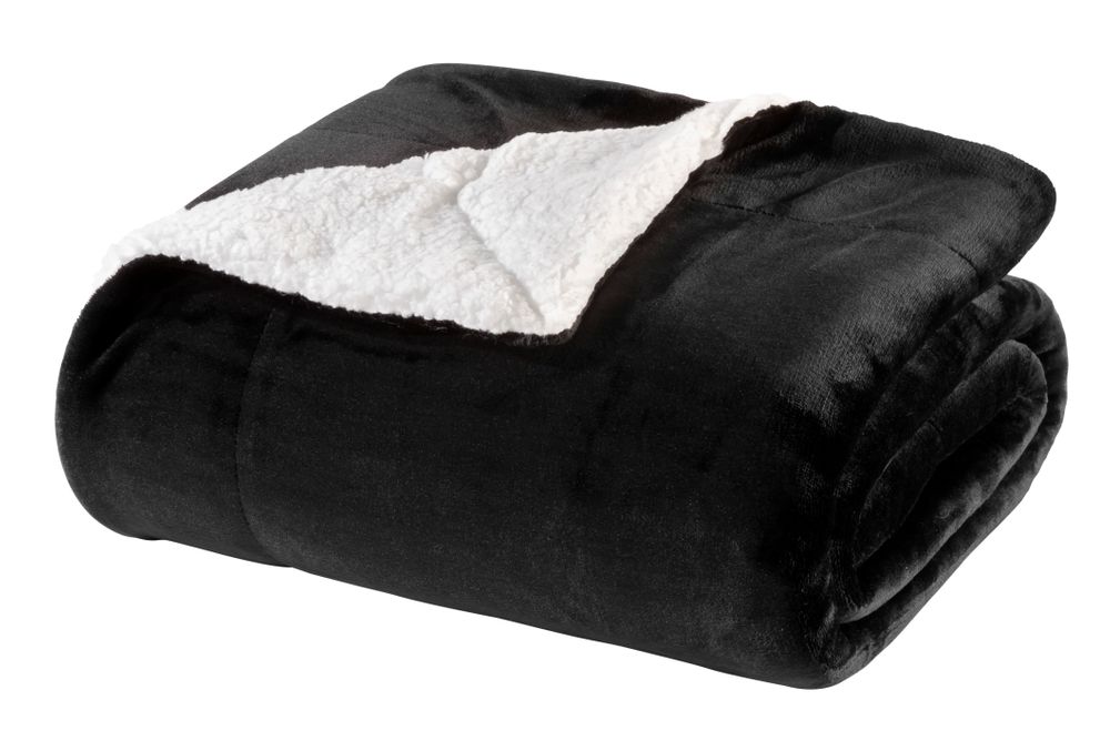Wohndecke Sherpa Schwarz-Weiß