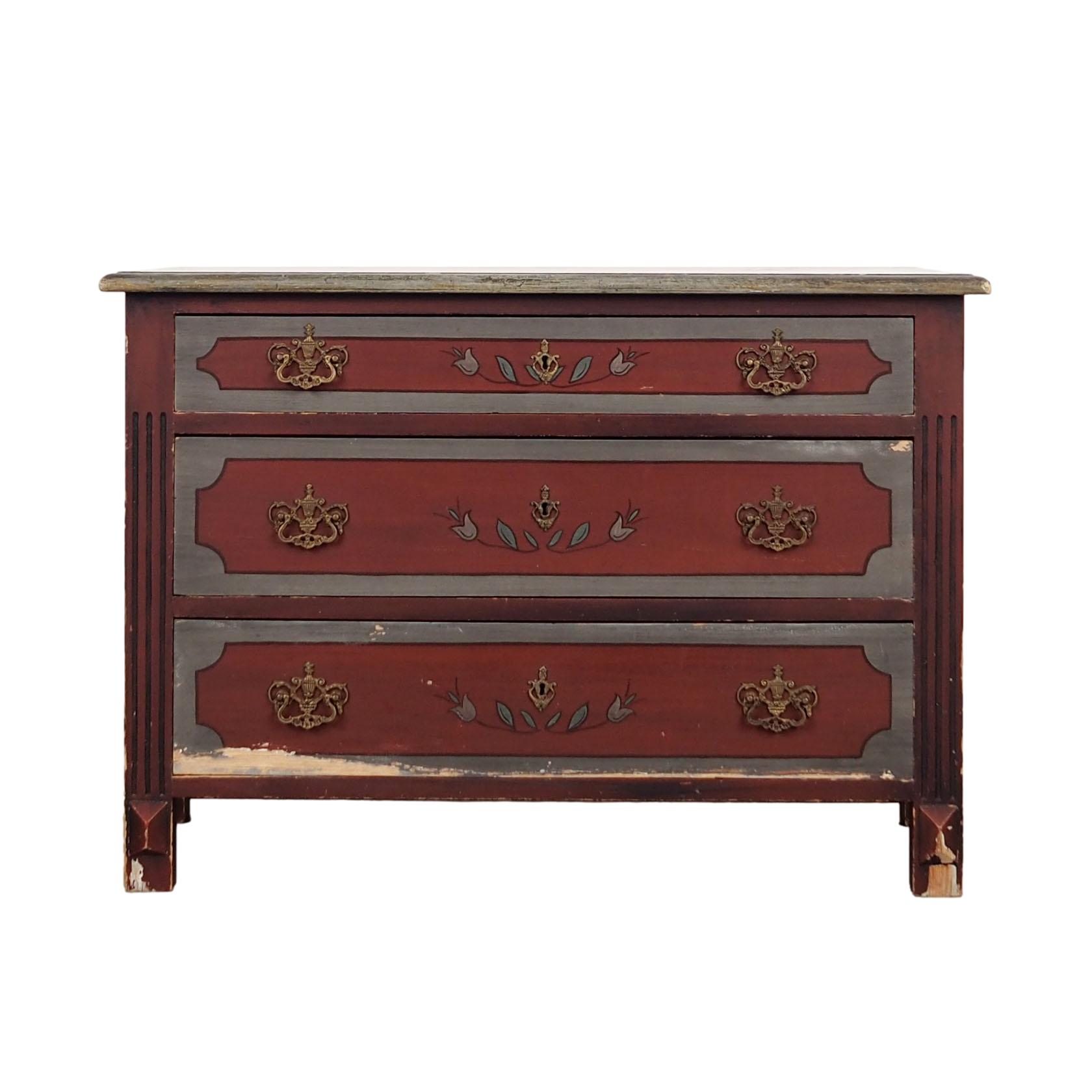 Vintage chest of drawers Pine wood Brown 1950s