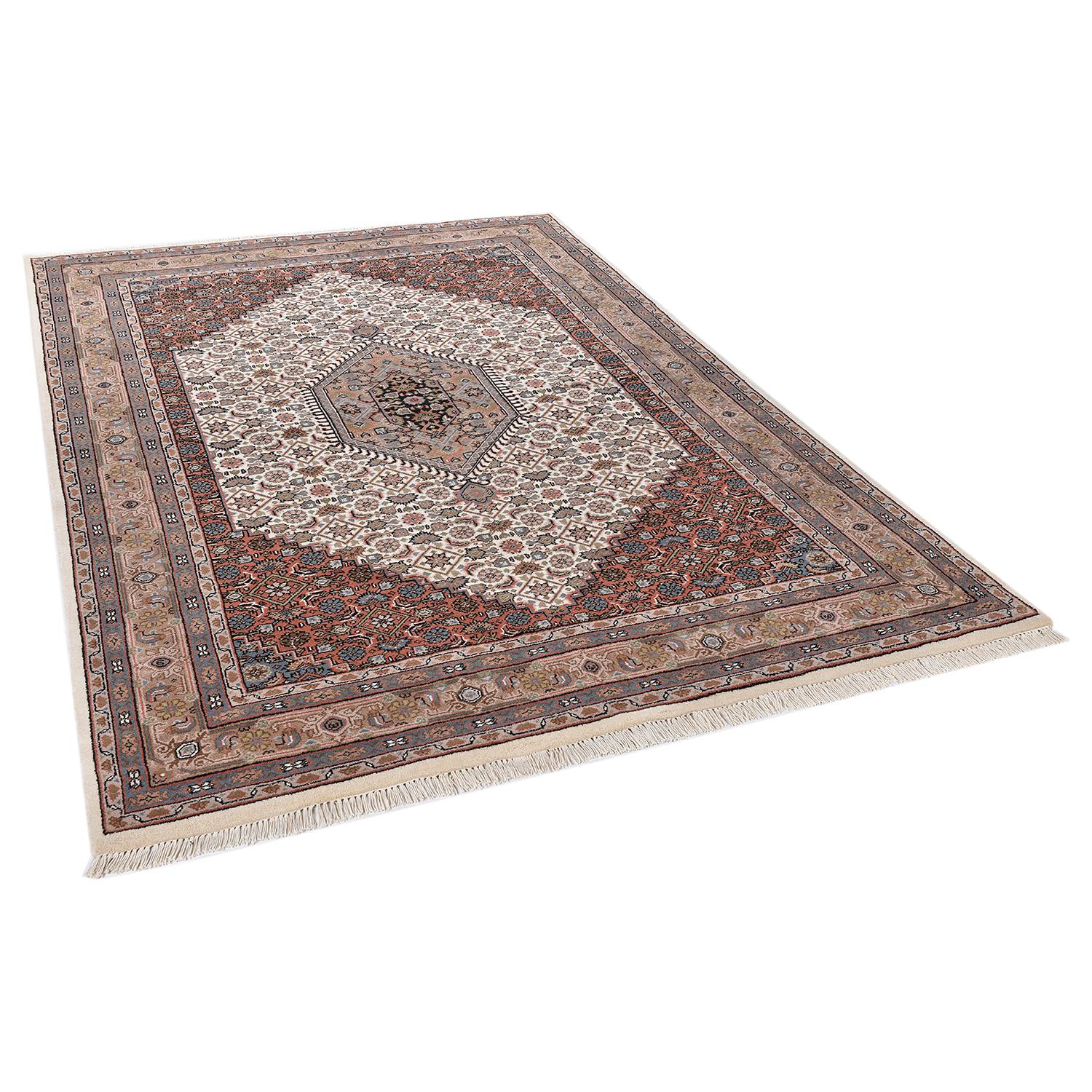 Benares Bidjar Teppich Schurwolle Creme 70 x 140 cm