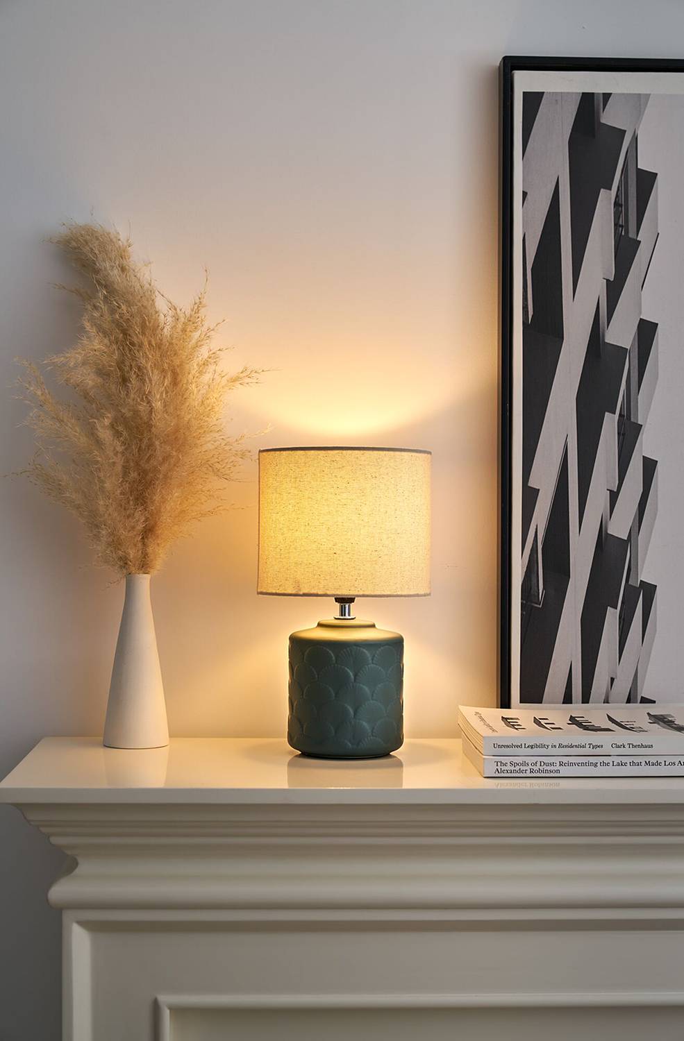 Glowing Midnight Table Lamp Ceramic Dark Green 1-light