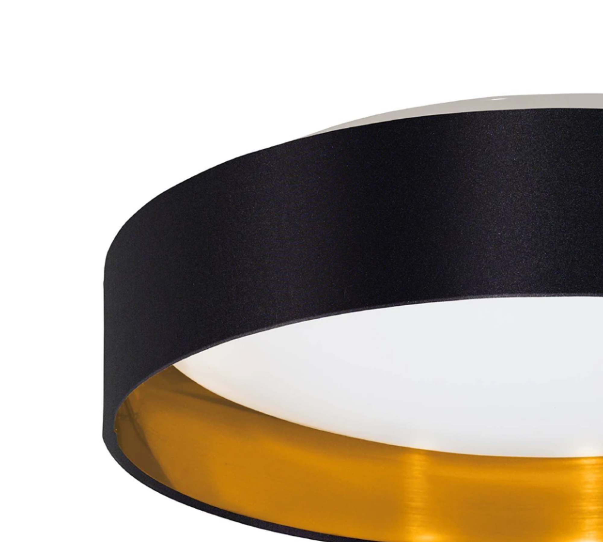 LED Ceiling Light Blended Fabric Steel Black