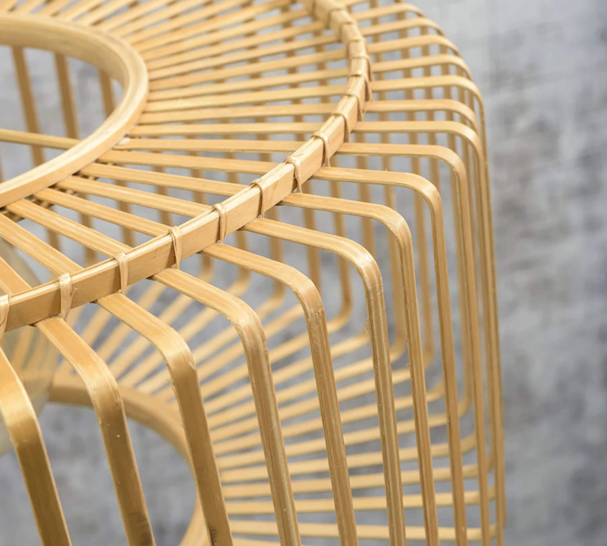 1-Flammige Deckenleuchte Massivholz Bambus Eisen