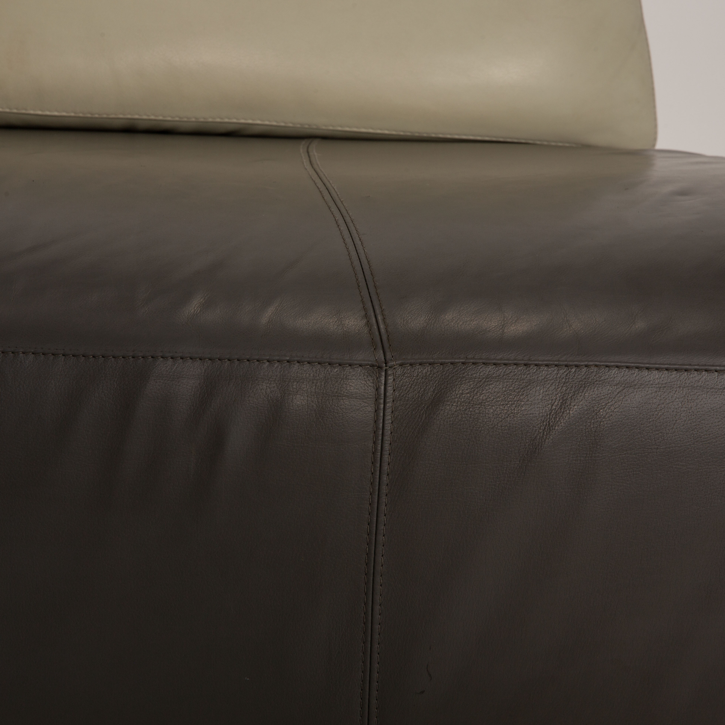 Archipel Sofa Leder Grau Creme