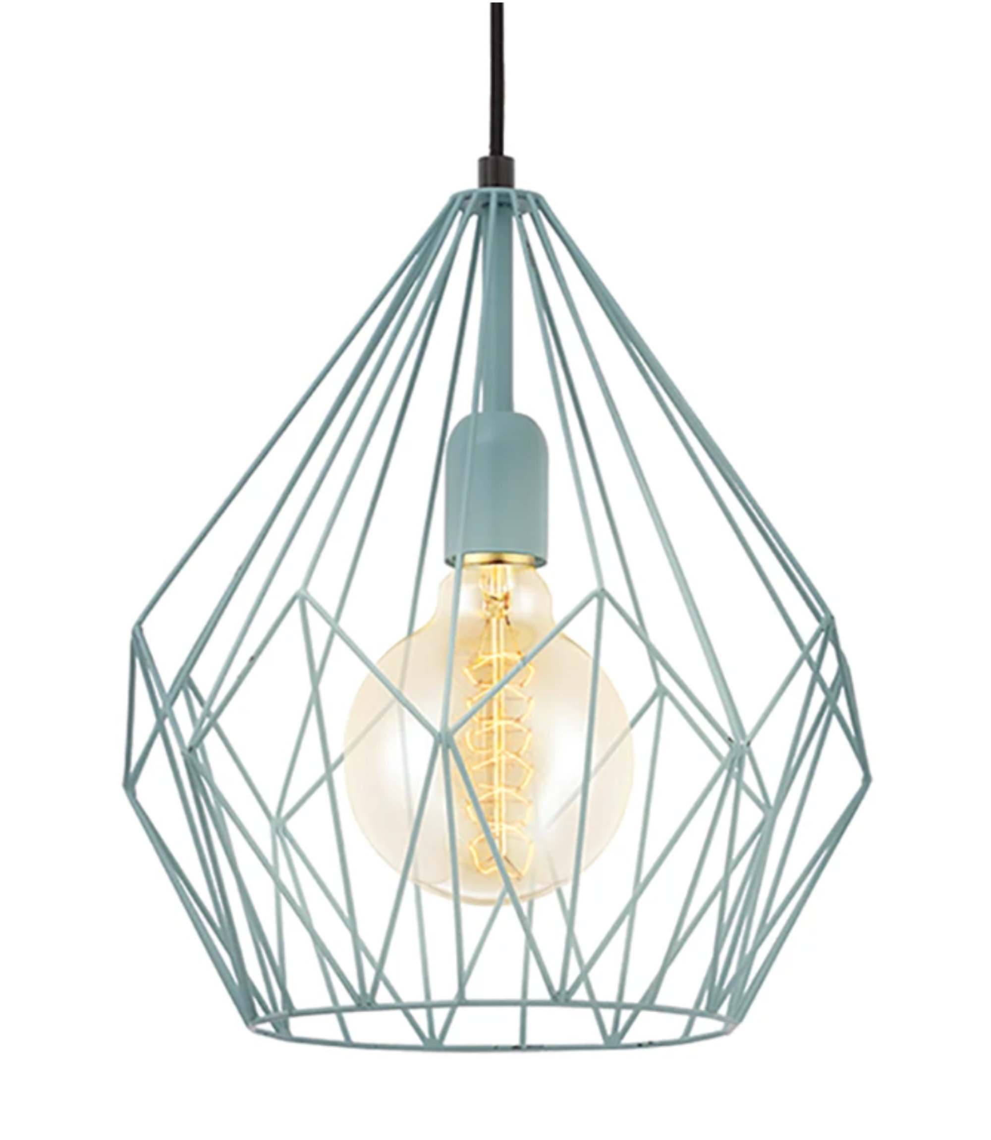 Pendant light Carlton II Steel 1-light Baby blue