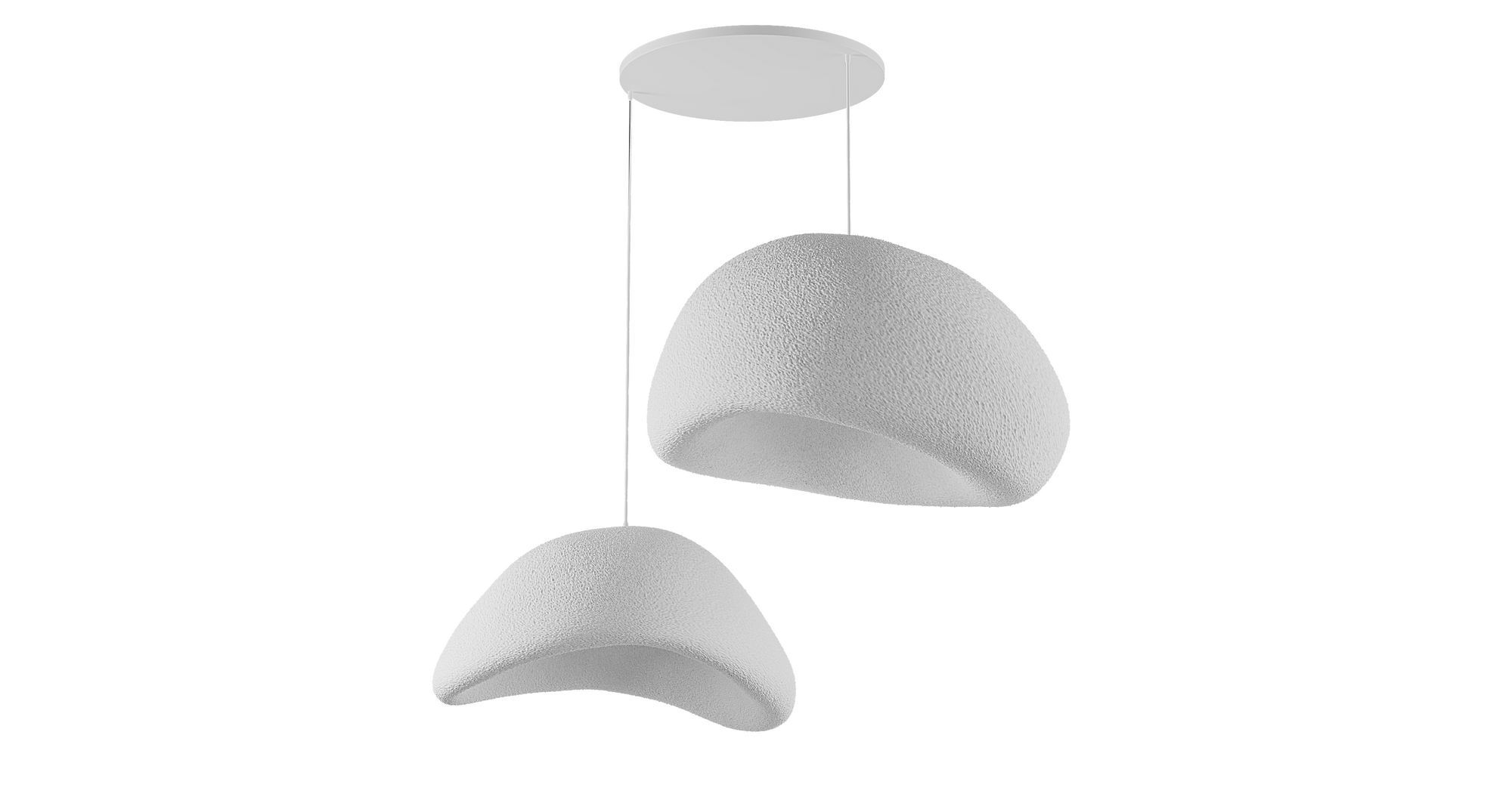2-Flammig Wabi Sabi Plasterglows Pendelleuchte Weiß