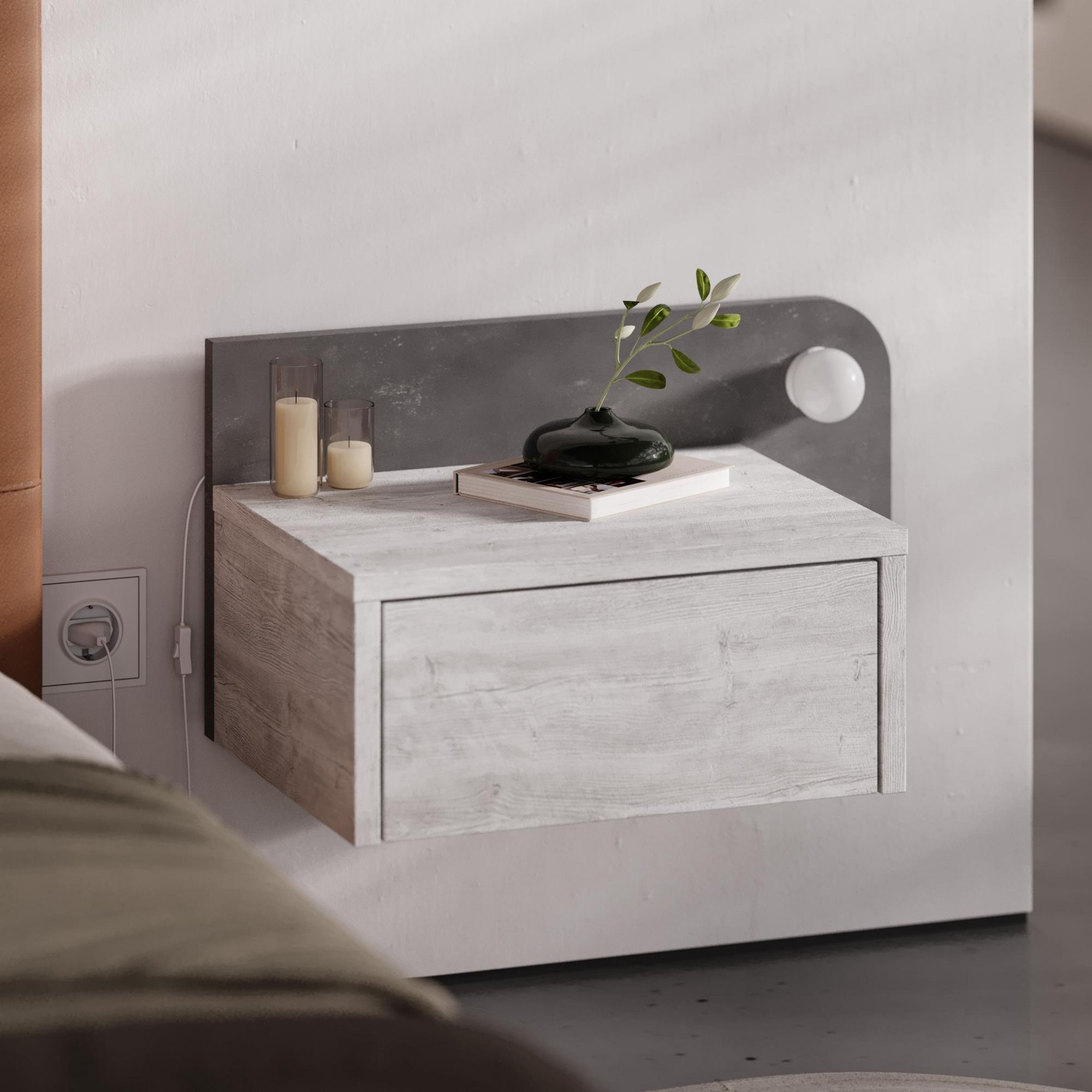 Dotta Nightstand Retro Grey