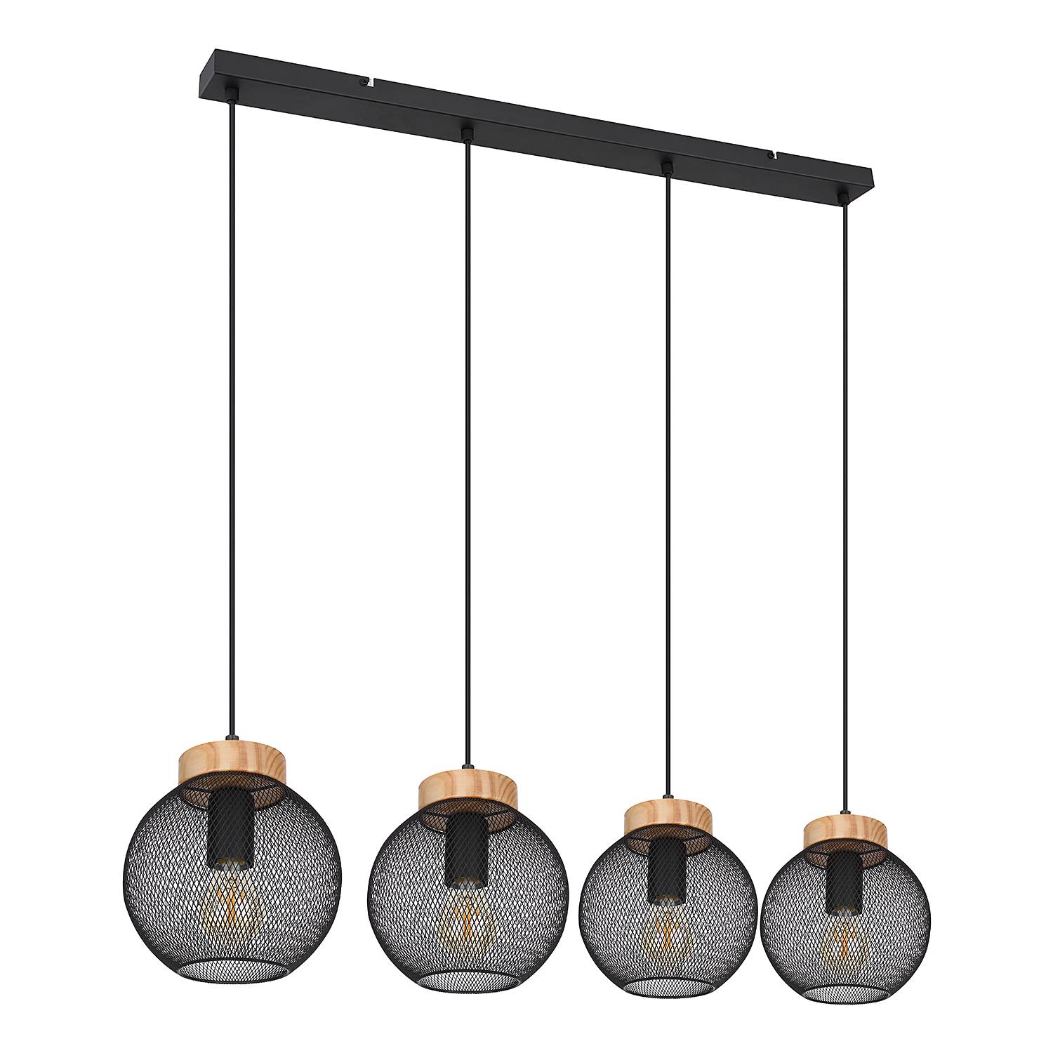 4-flame pendant light Pablo Ficus iron black