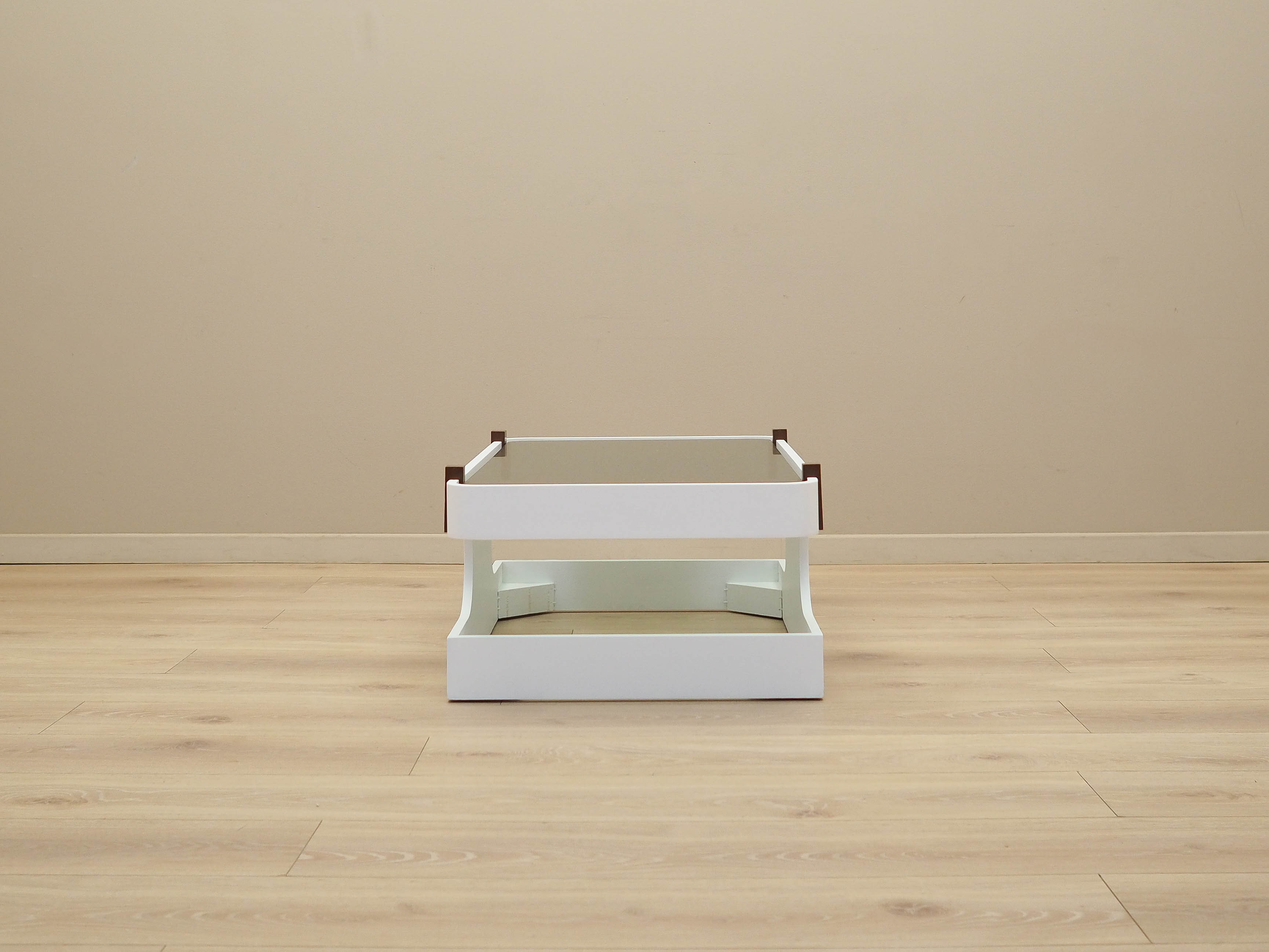 Kaffeetisch Glas Weiß 1970er Jahre