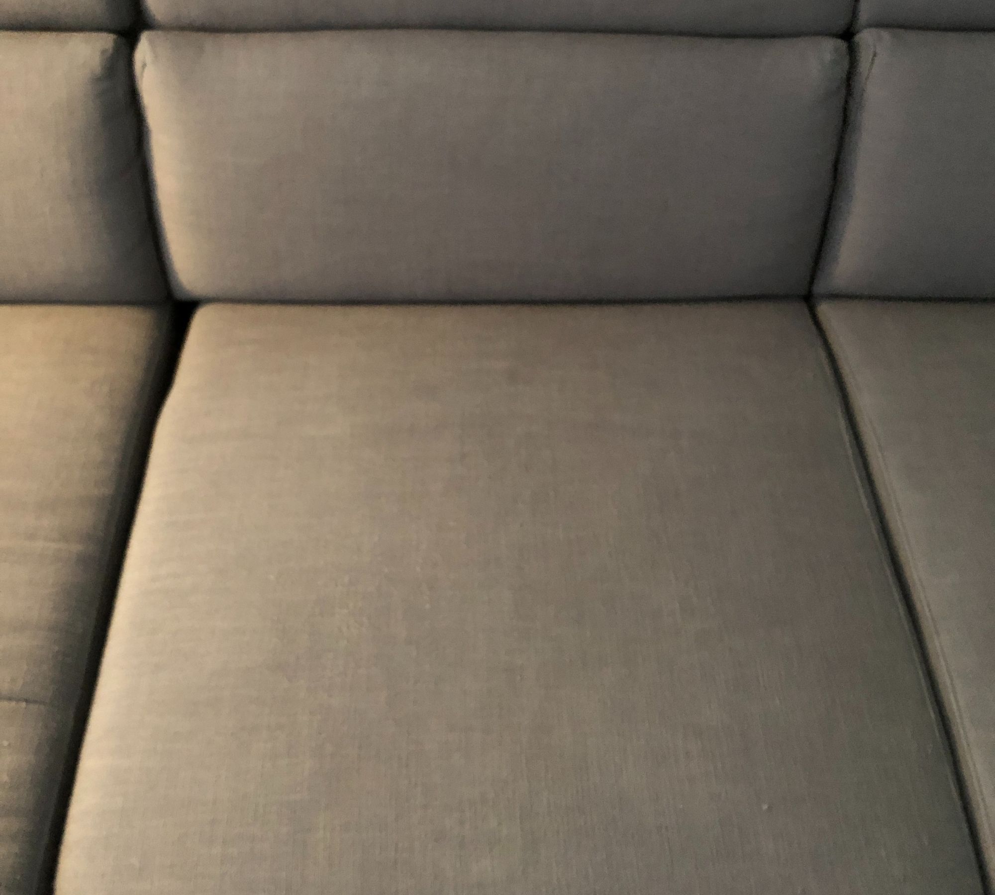 Sofa Récamiere Links mit Hocker Webstoff Metall Grau