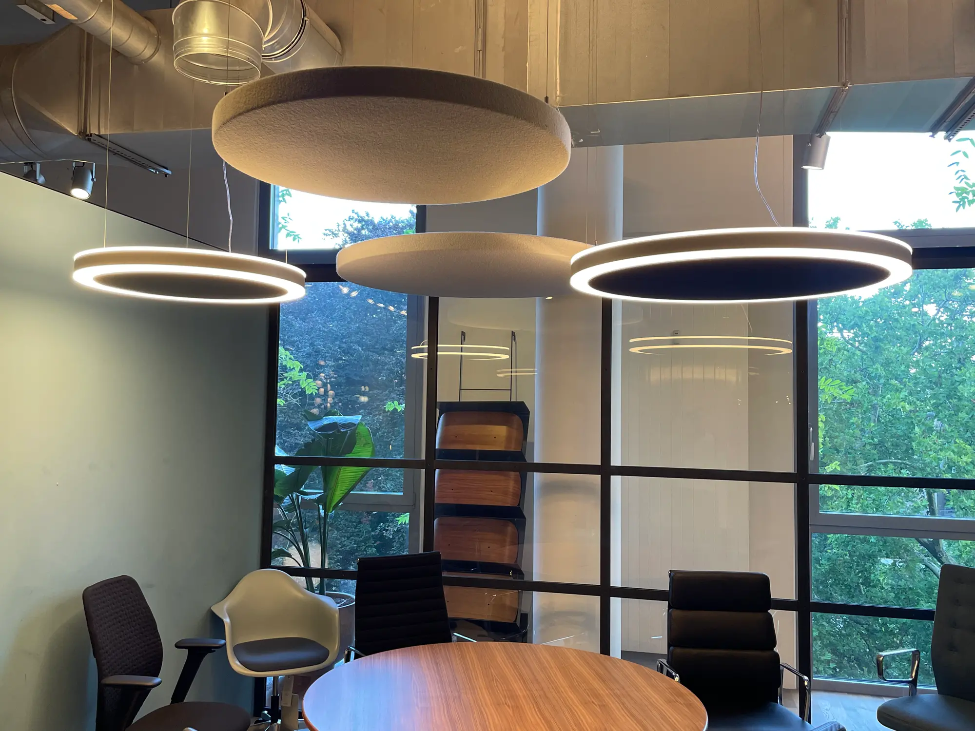 Pendant light set fabric wire beige