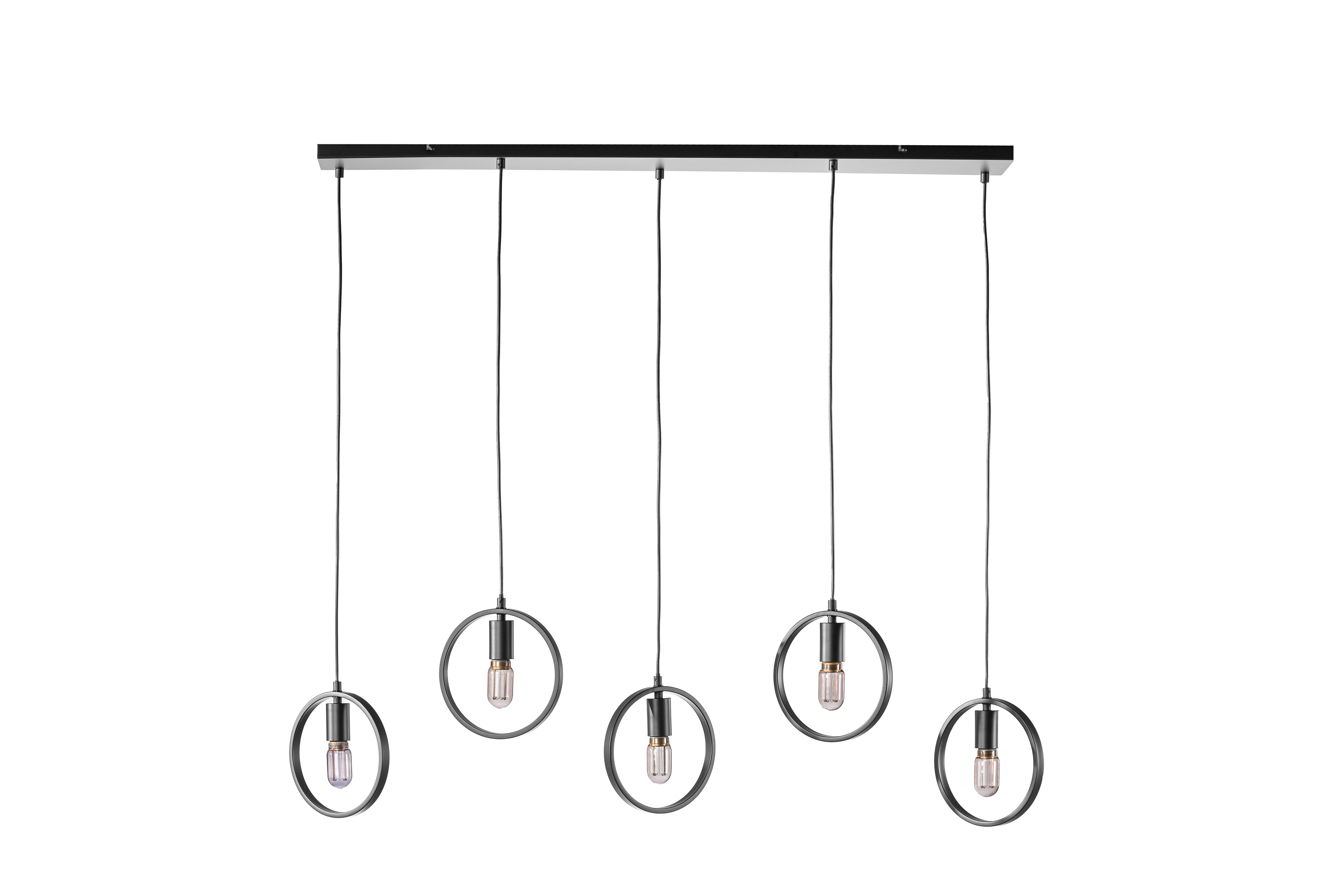 Pendant light 5-light Metal Black