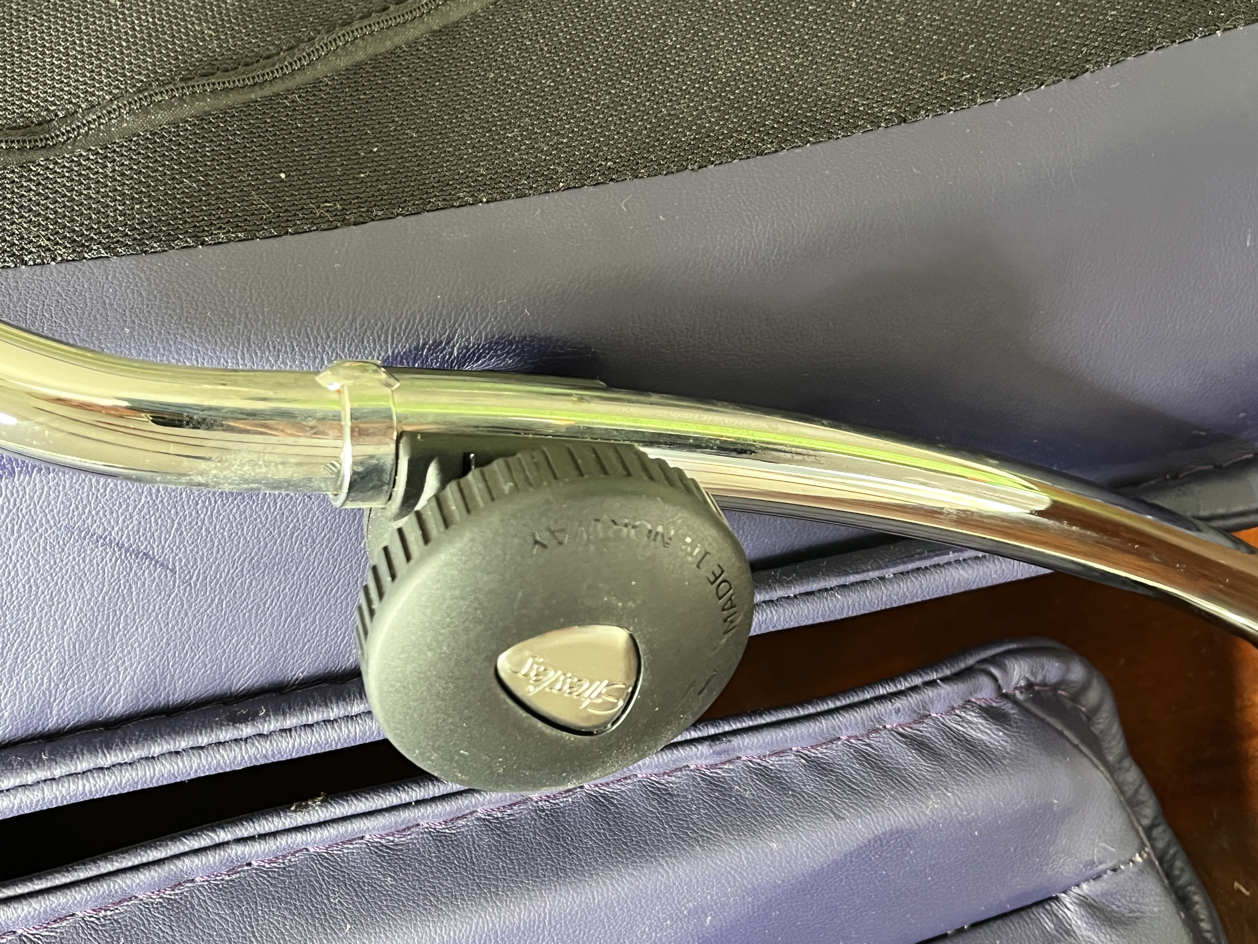 Drehstuhl mit Armlehnen Leder Blau