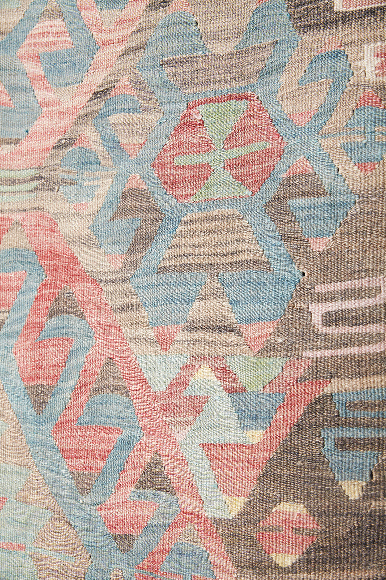 Vintage Anatolian Kilim Handgewebt Wolle 1950er Jahre