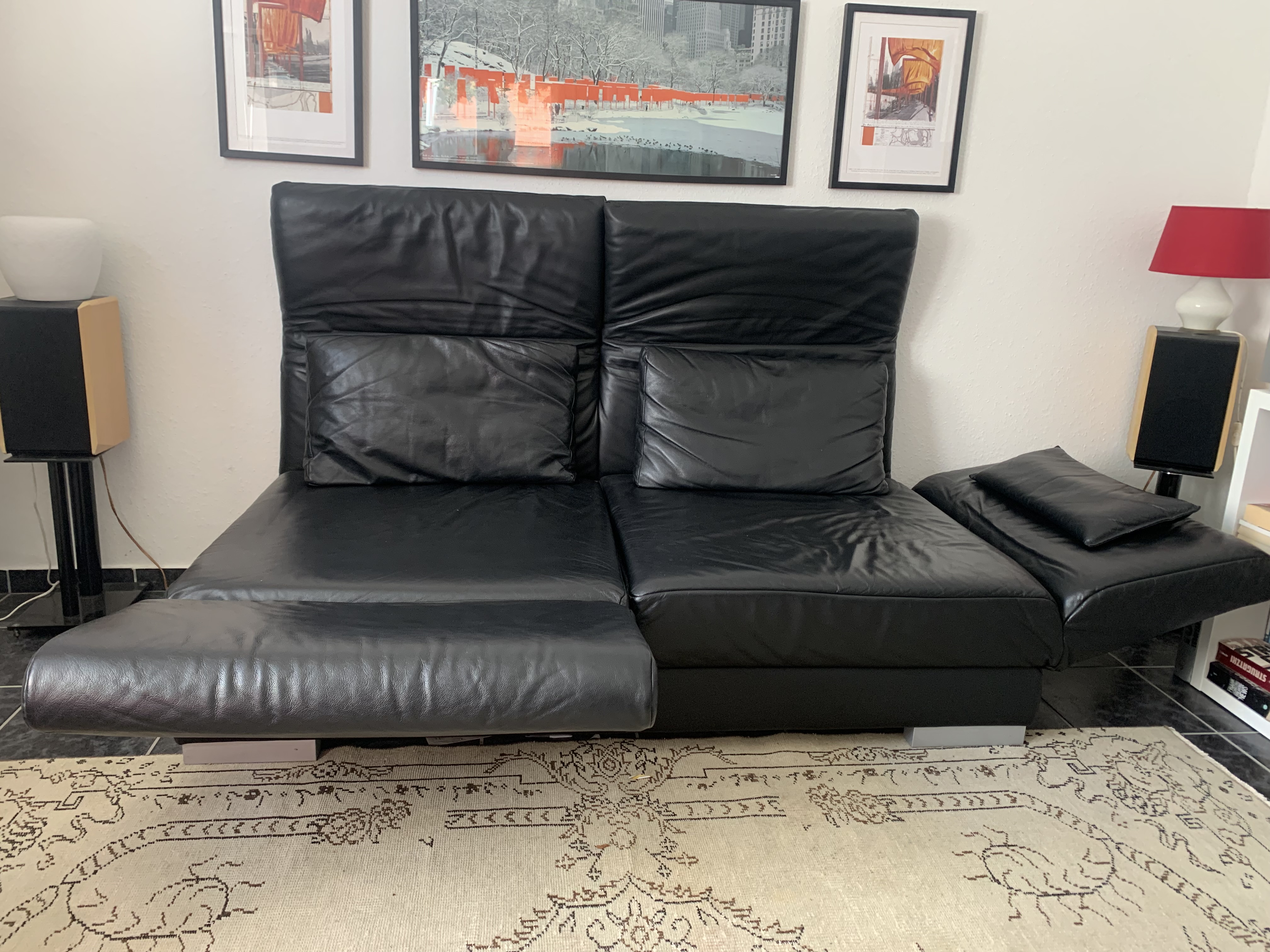 Sofa Leder Schwarz