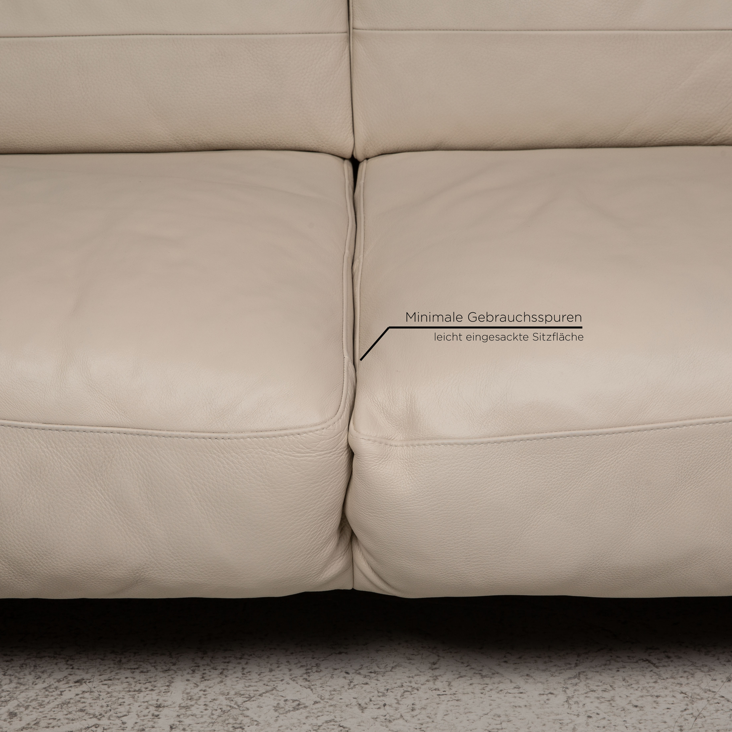 Sofa 2-Sitzer Leder Creme