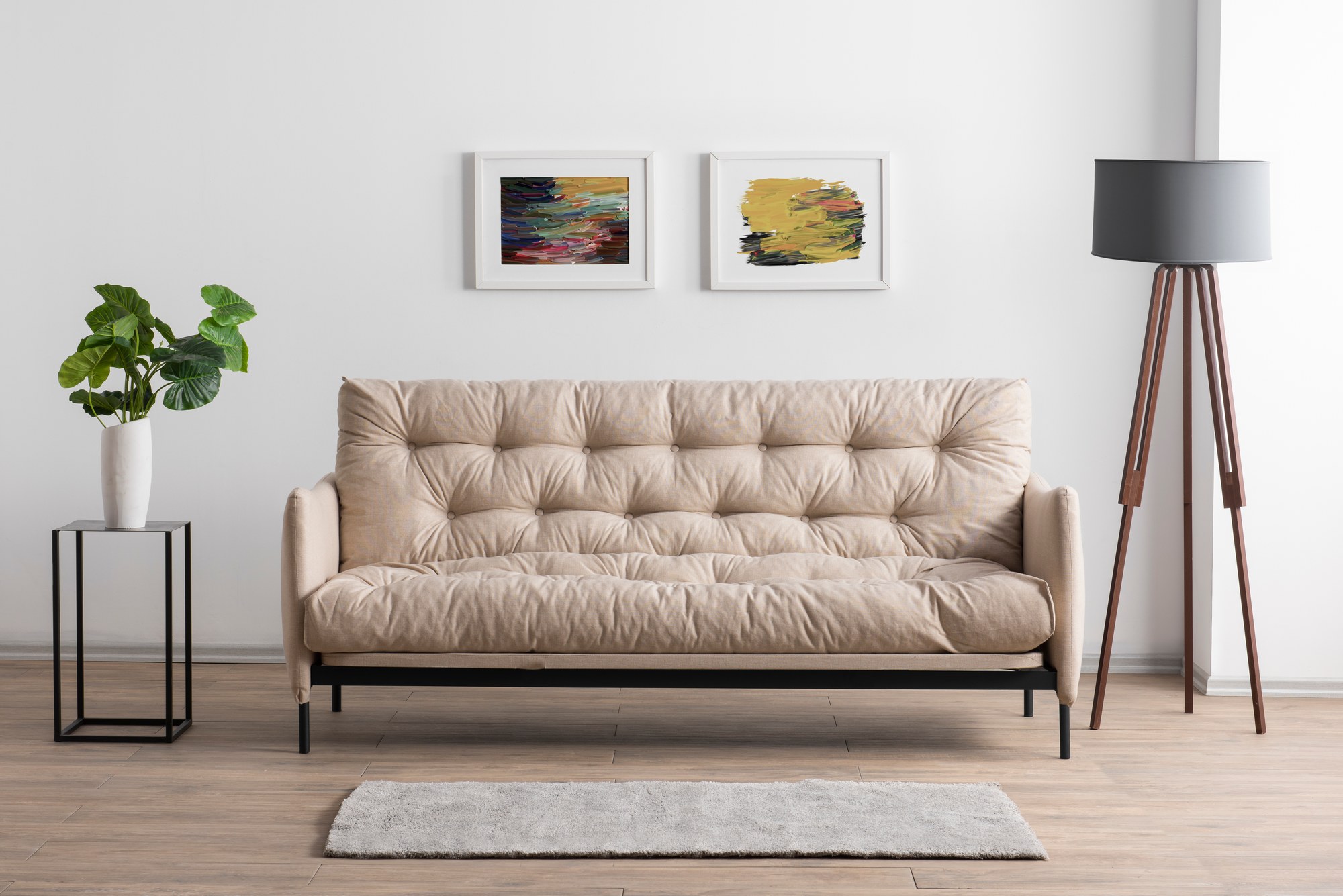 Renge Schlafsofa 3-Sitzer Creme