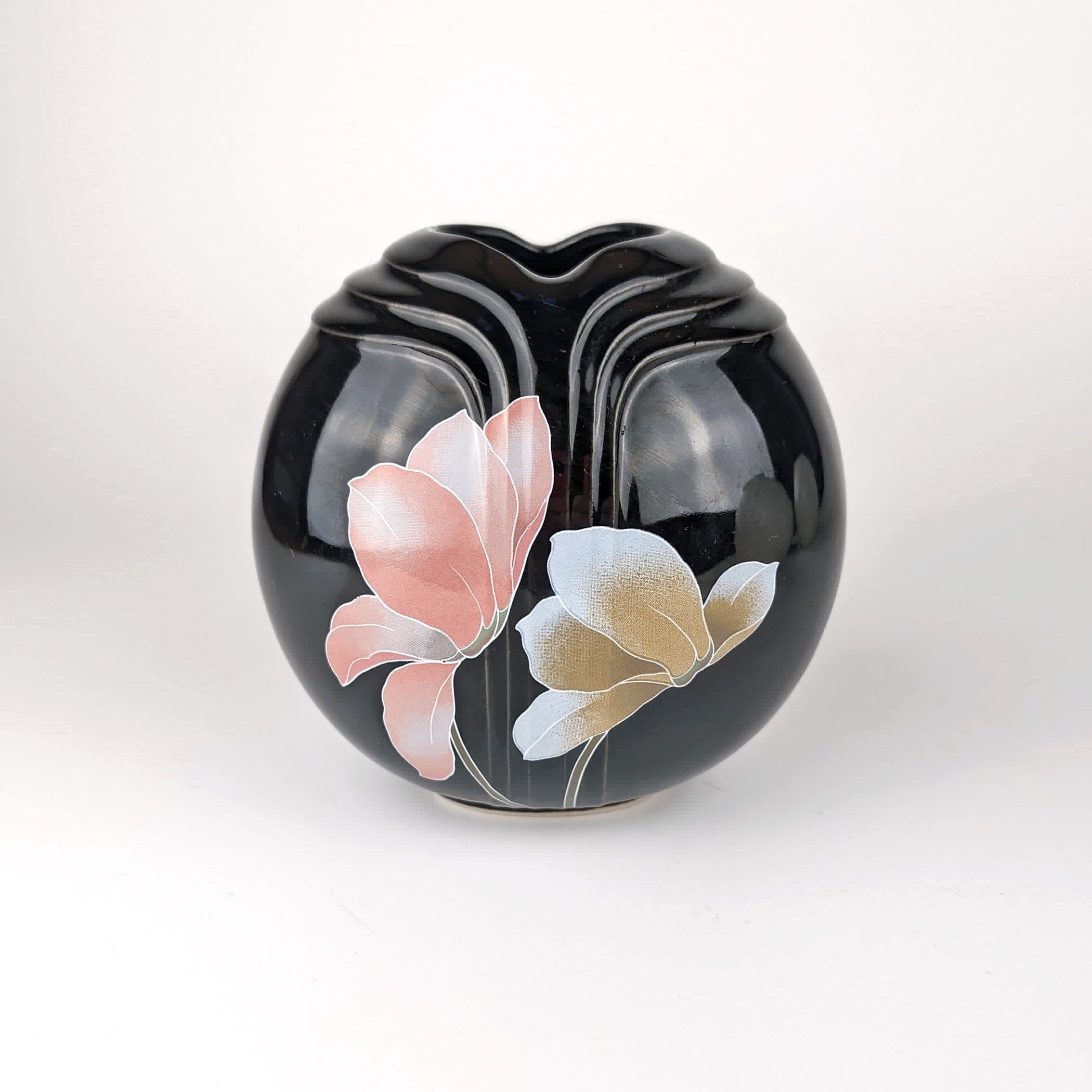 4x Vintage Art Deco Vase Keramik 1980er Jahre