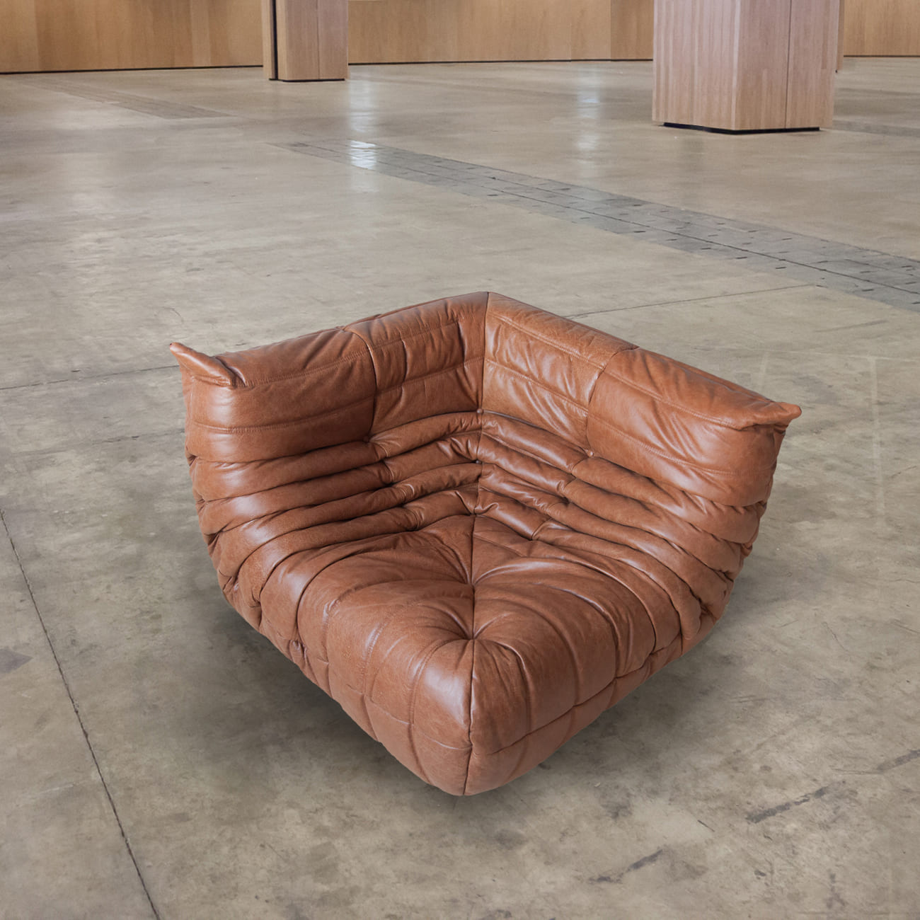 Togo Corner Sofa Pull-Up Leather Kentucky Brown