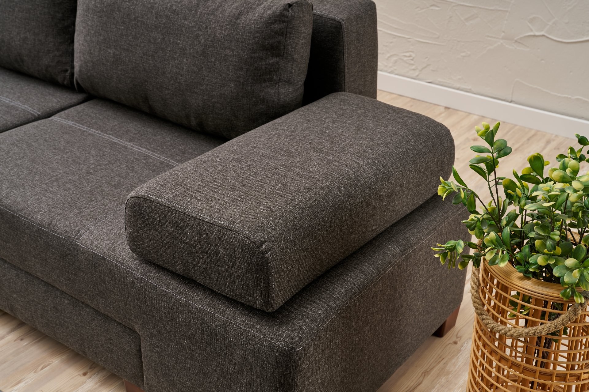 Perenna Sofa 3-Sitzer Leinen Anthrazit