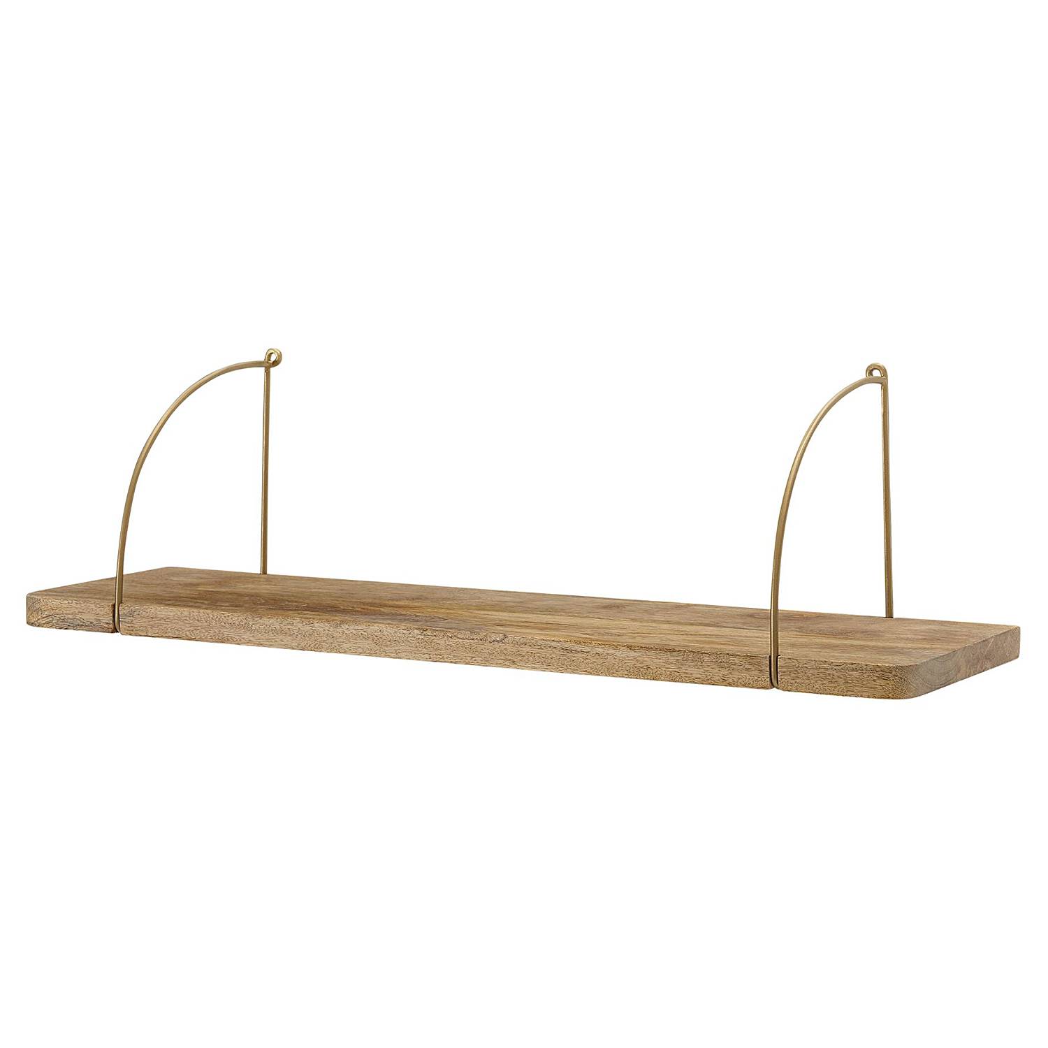 Fusine Wandregal Mangoholz Massiv Eisen Braun Gold