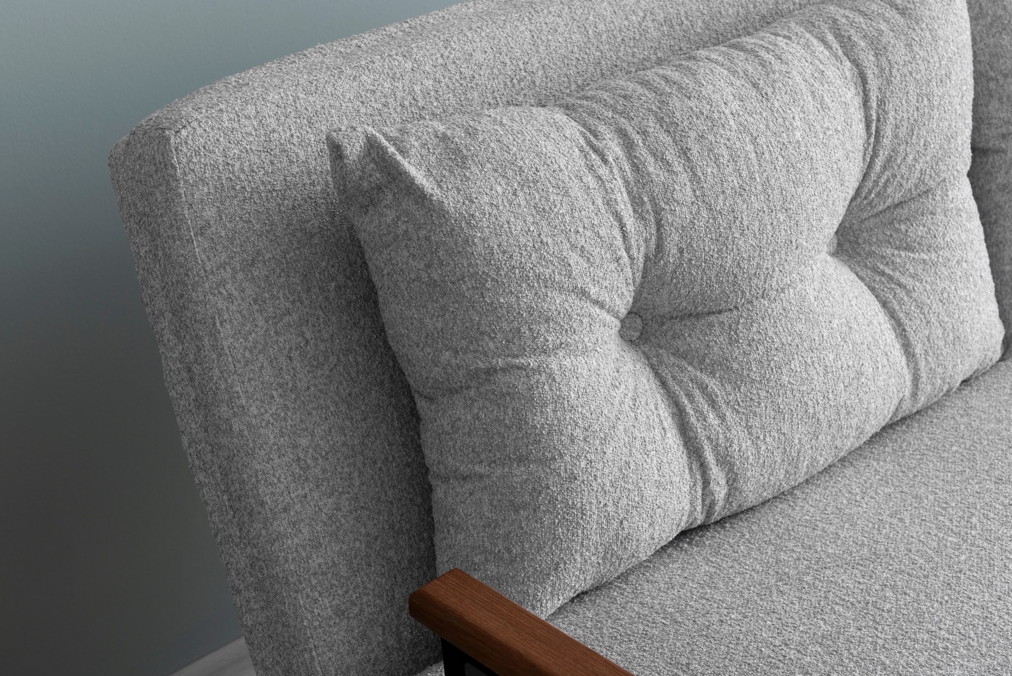 Sando Schlafsofa 2-Sitzer Bouclé Grau