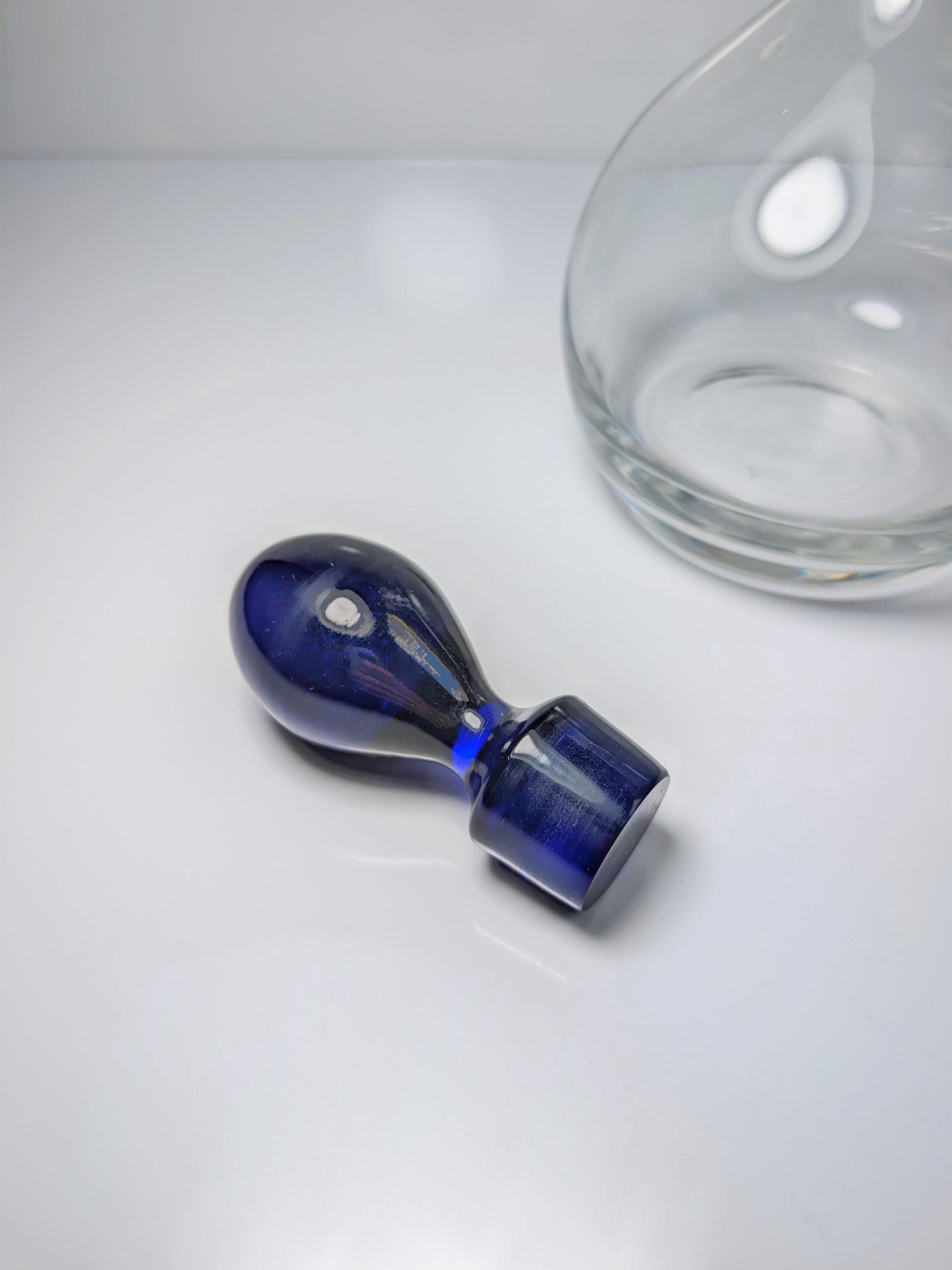 Decanter vintage postmoderno in vetro anni '90