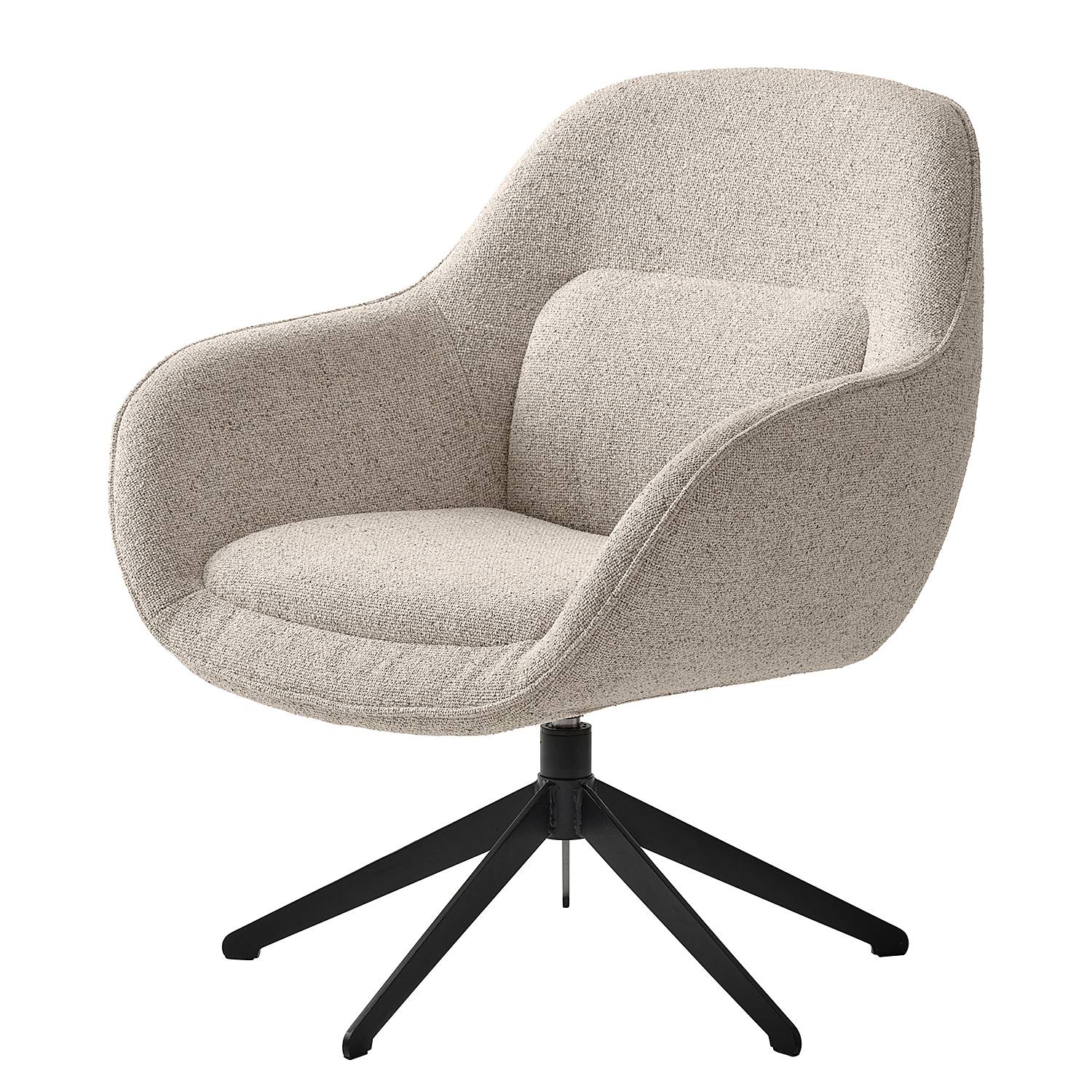 Loungesessel Baracoa Bouclé Stahl Beige Schwarz