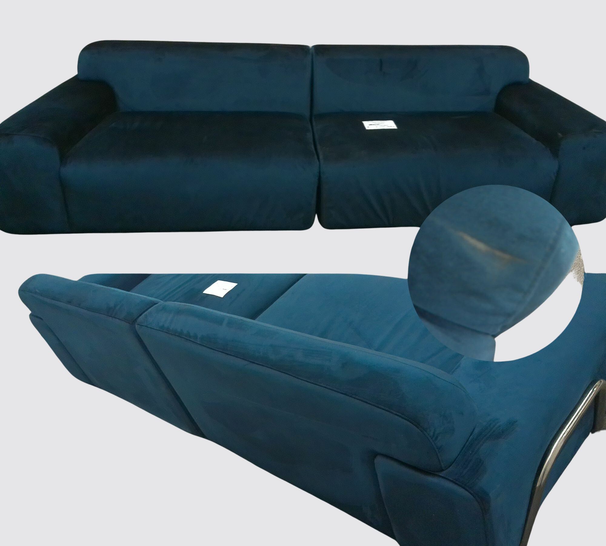 Gloria Sofa 3-Sitzer Velour Lux Petro