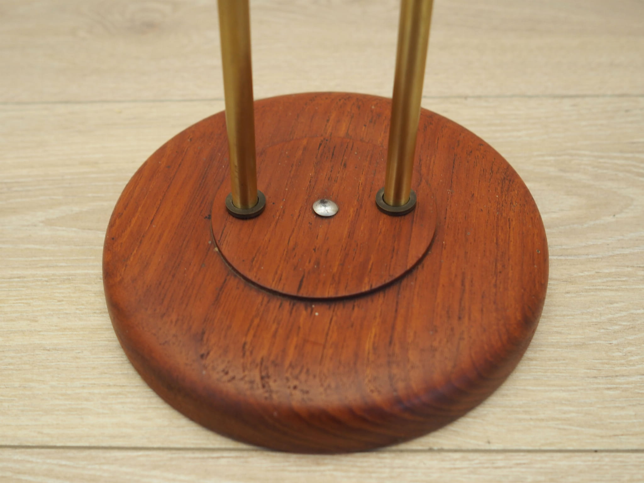 Vintage Ashtray Teak Wood Metal Brown 1970s