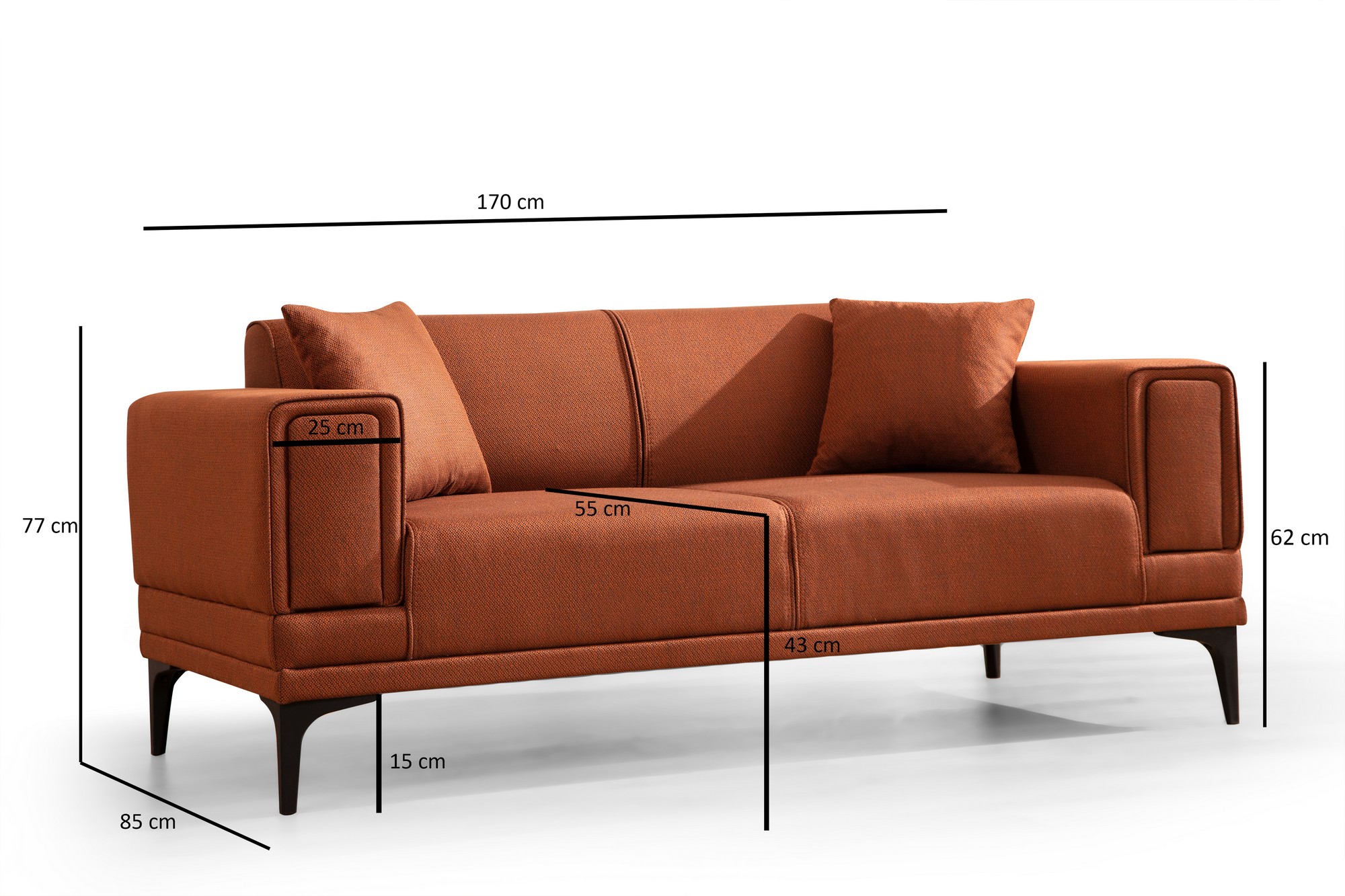 Horizon 2-Sitzer Sofa Rot