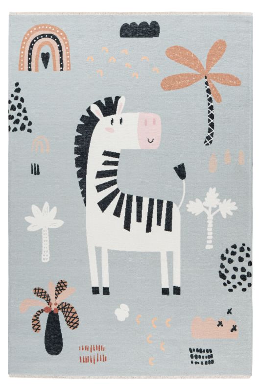 Greta Teppich Zebra Baumwolle Mehrfarbig 115 x 170 cm