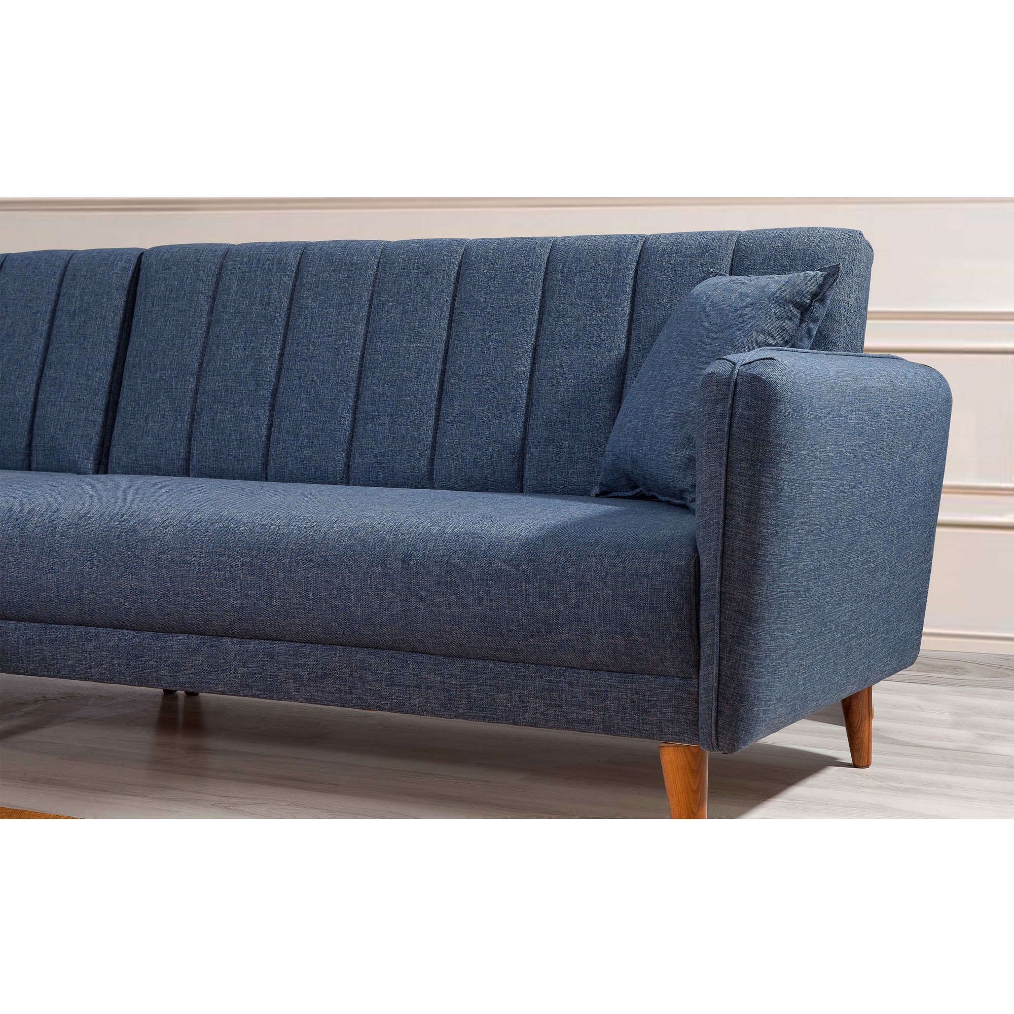 Aqua Corner Schlafsofa Links Dunkelblau