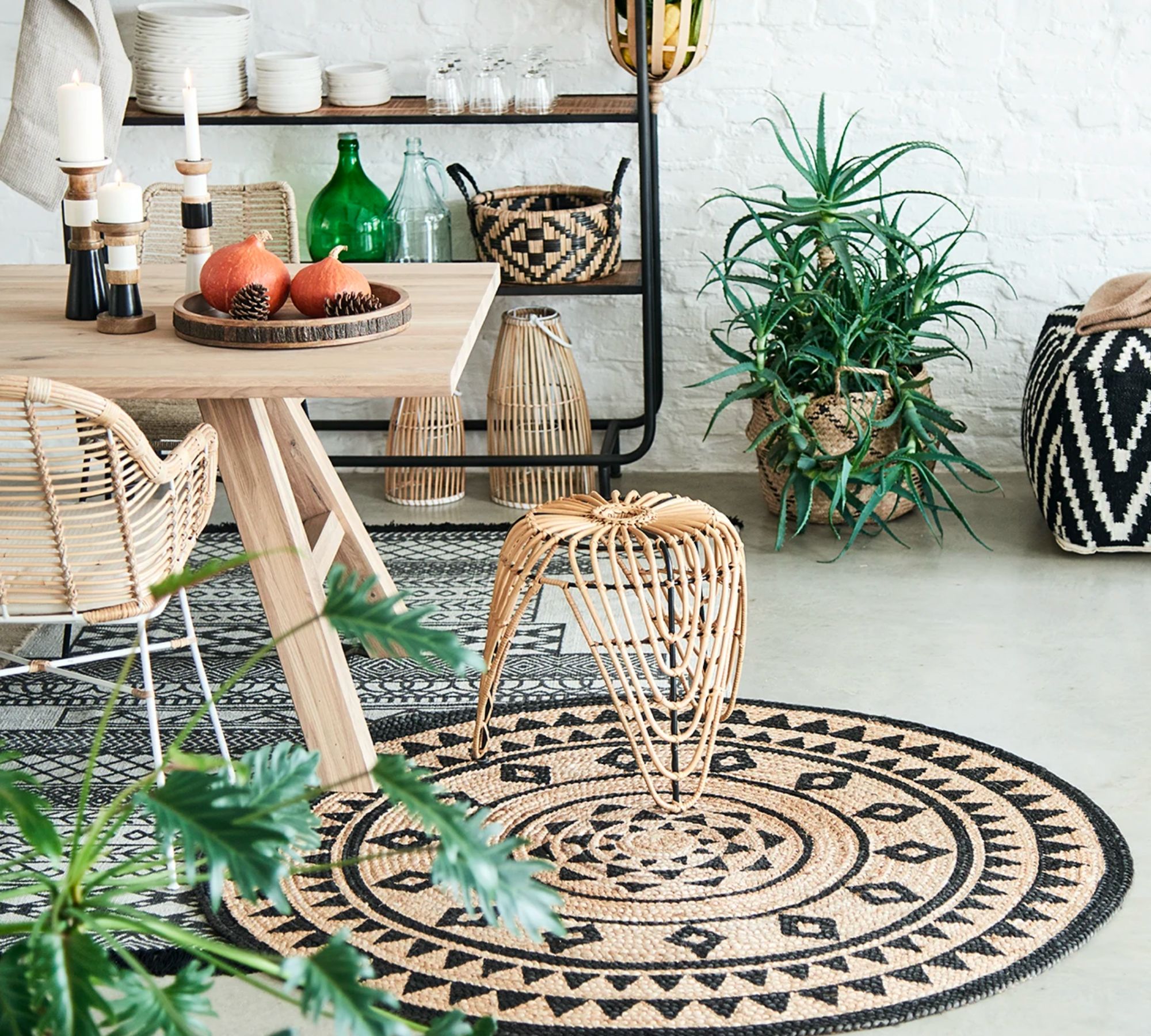 In-/ Outdoor Teppich Jute Braun
