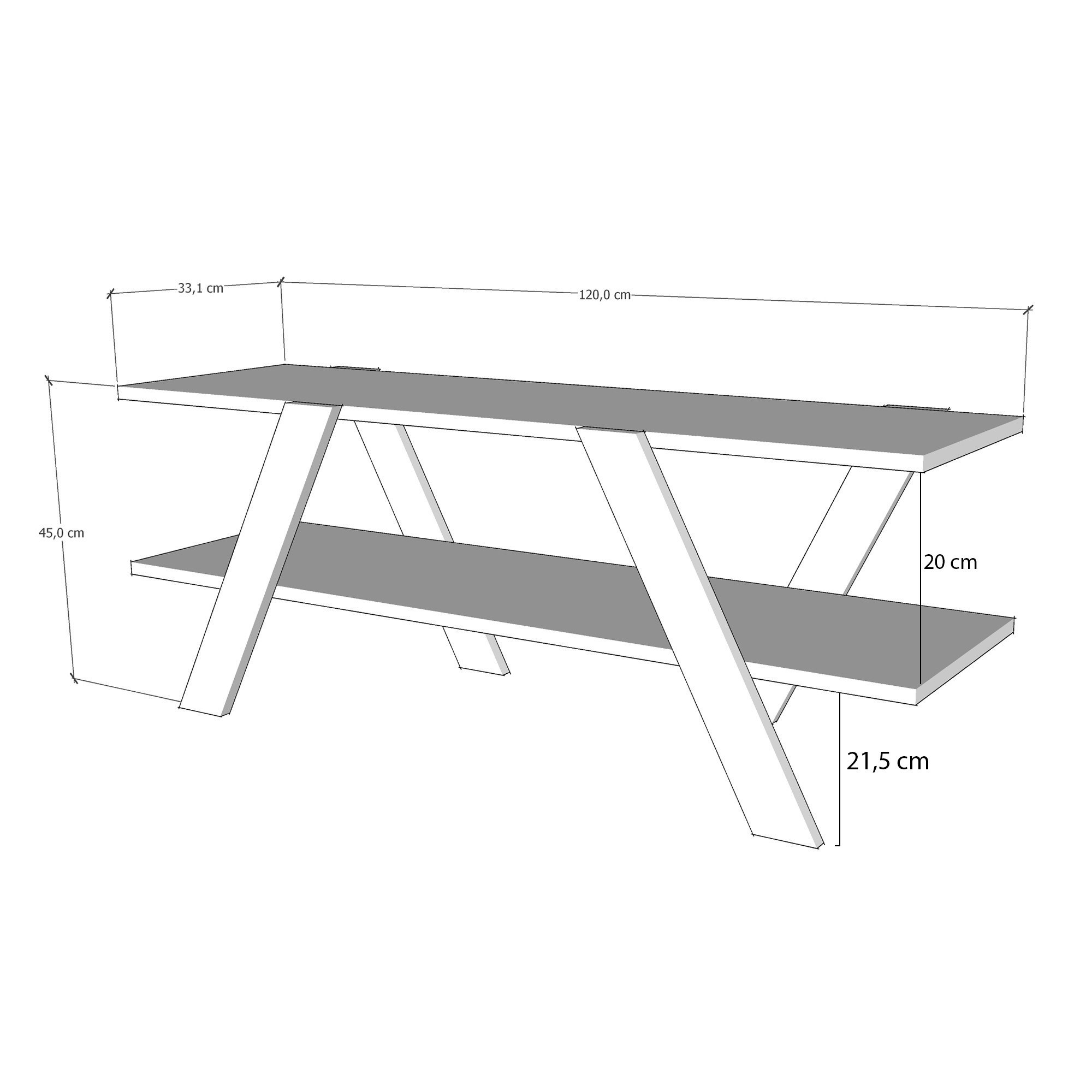 April Lowboard Holz Anthrazit