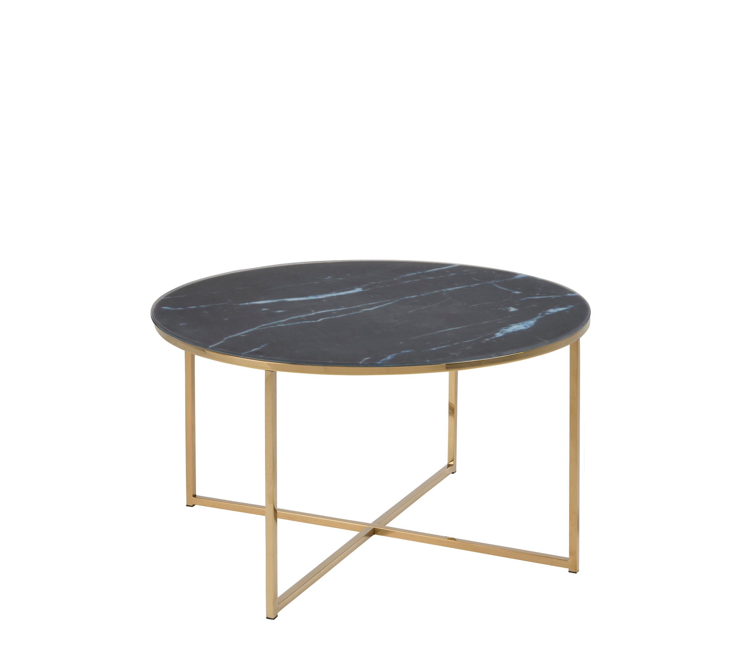 Genoa Couchtisch Glas Metall Schwarz