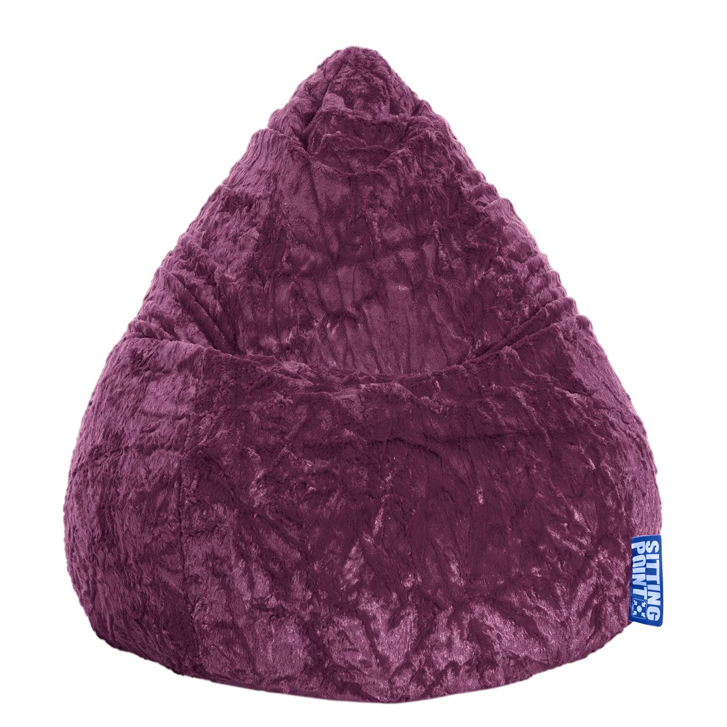 Fluffy XL Sitzsack Webplüsch Aubergine
